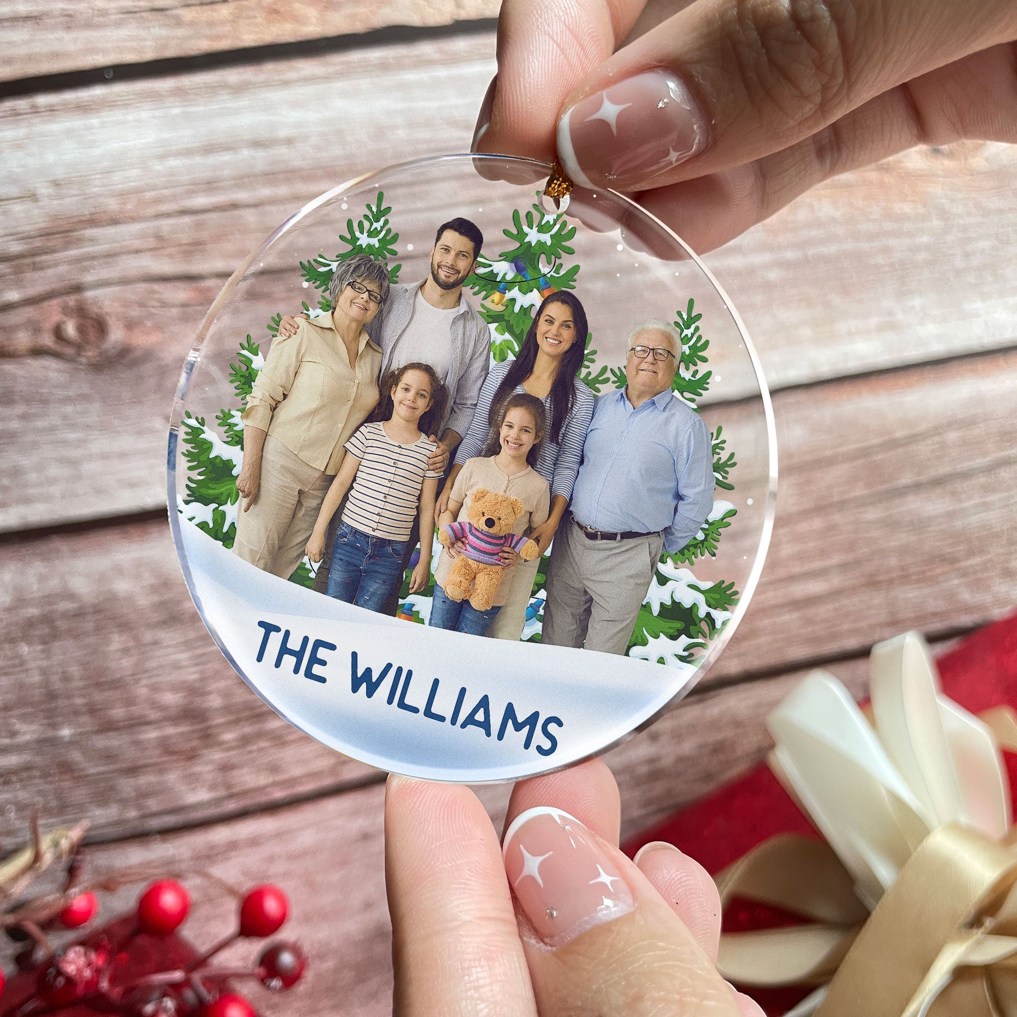 Gift For Family - Personalized Acrylic Photo Ornament ORN0810