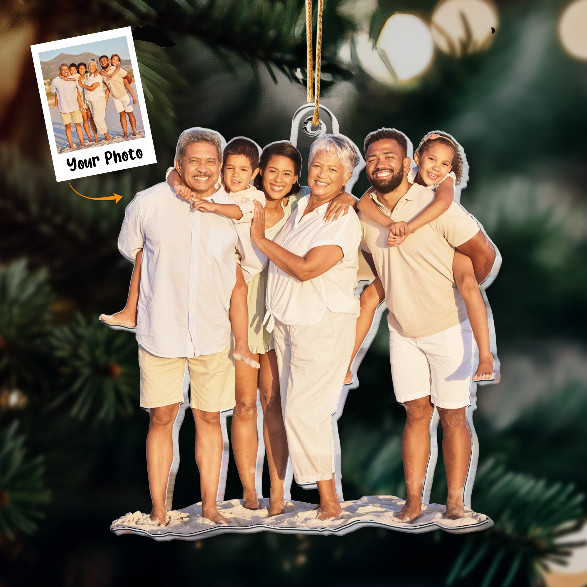 Gift For Grandparents - Personalized Acrylic Photo Ornament ORN0810