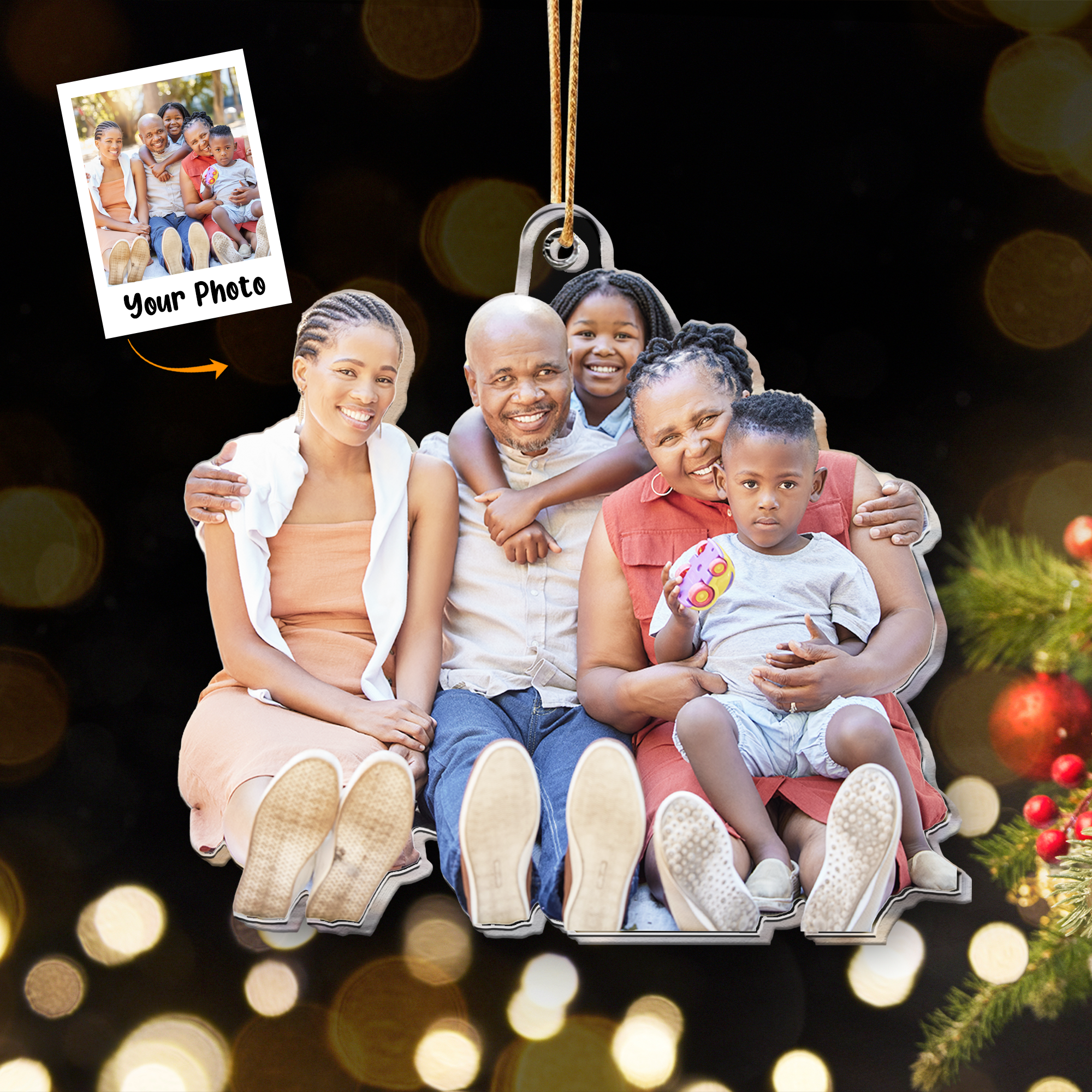 Gift For Grandparents - Personalized Acrylic Photo Ornament ORN0810