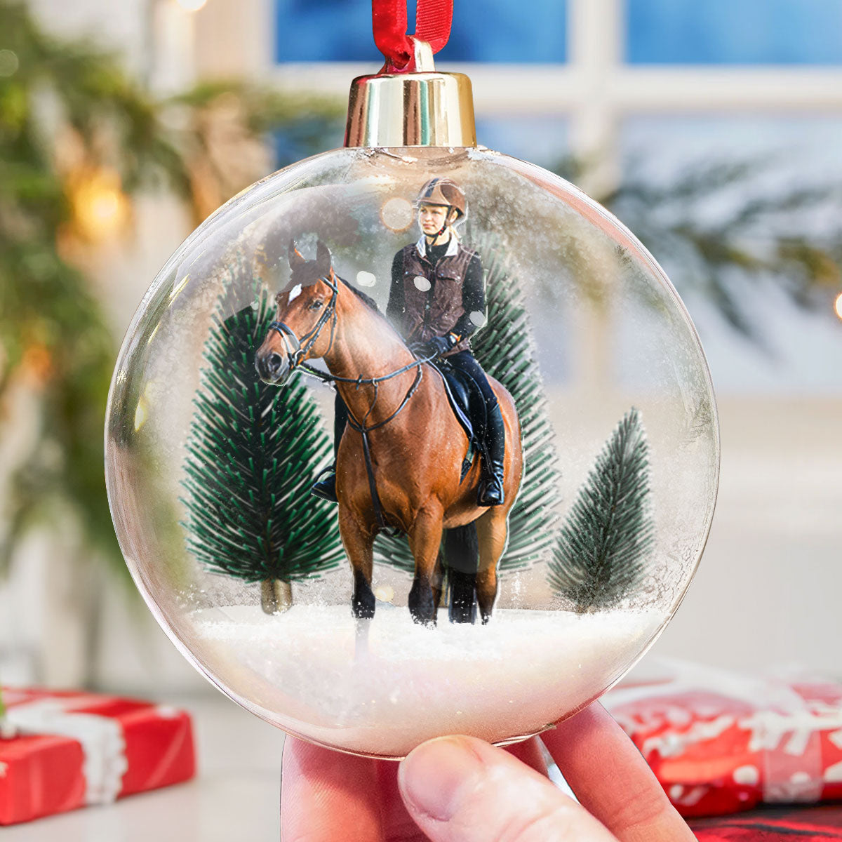 Gift For Horse Lovers - Personalized Christmas Ball Photo Ornament ORN0810