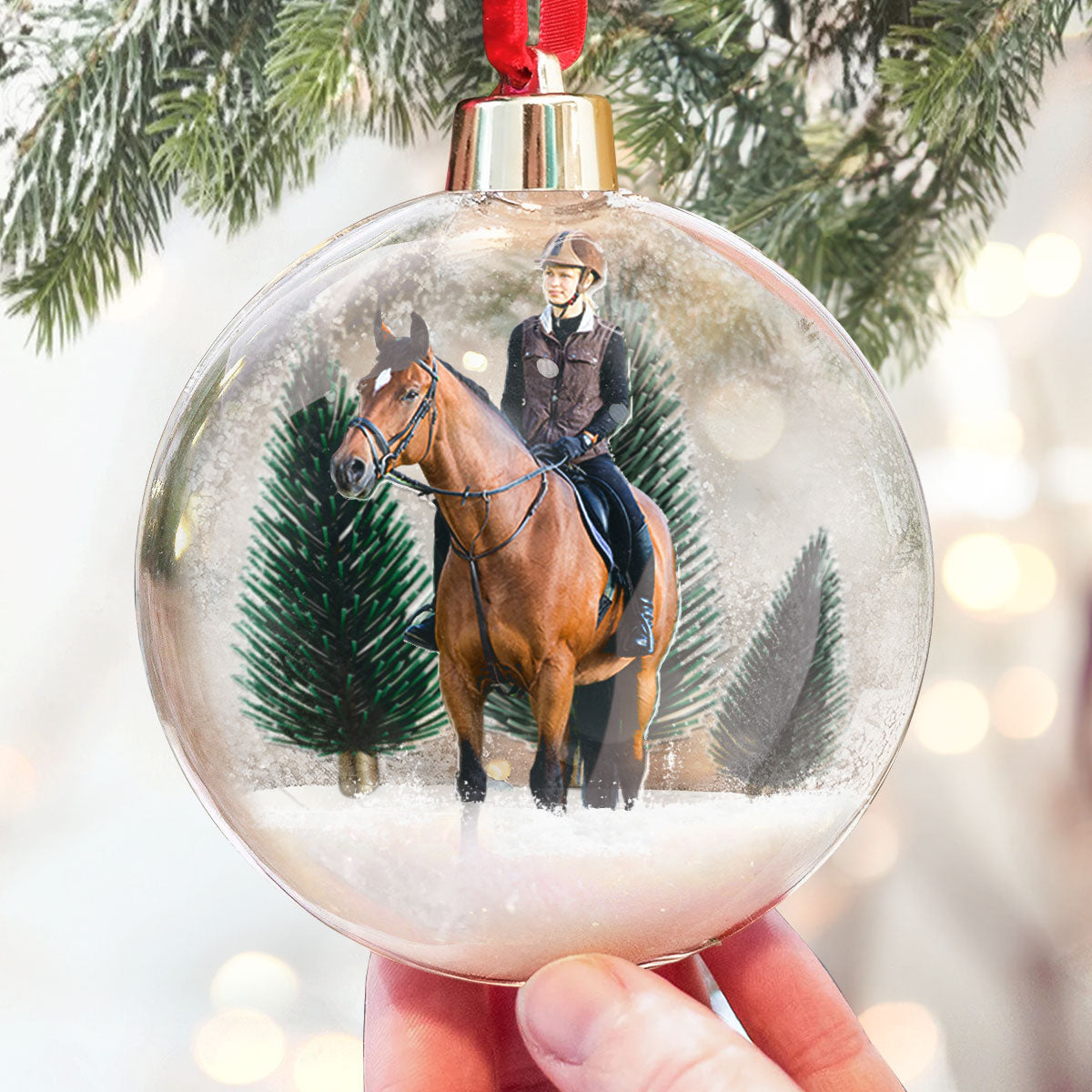 Gift For Horse Lovers - Personalized Christmas Ball Photo Ornament ORN0810