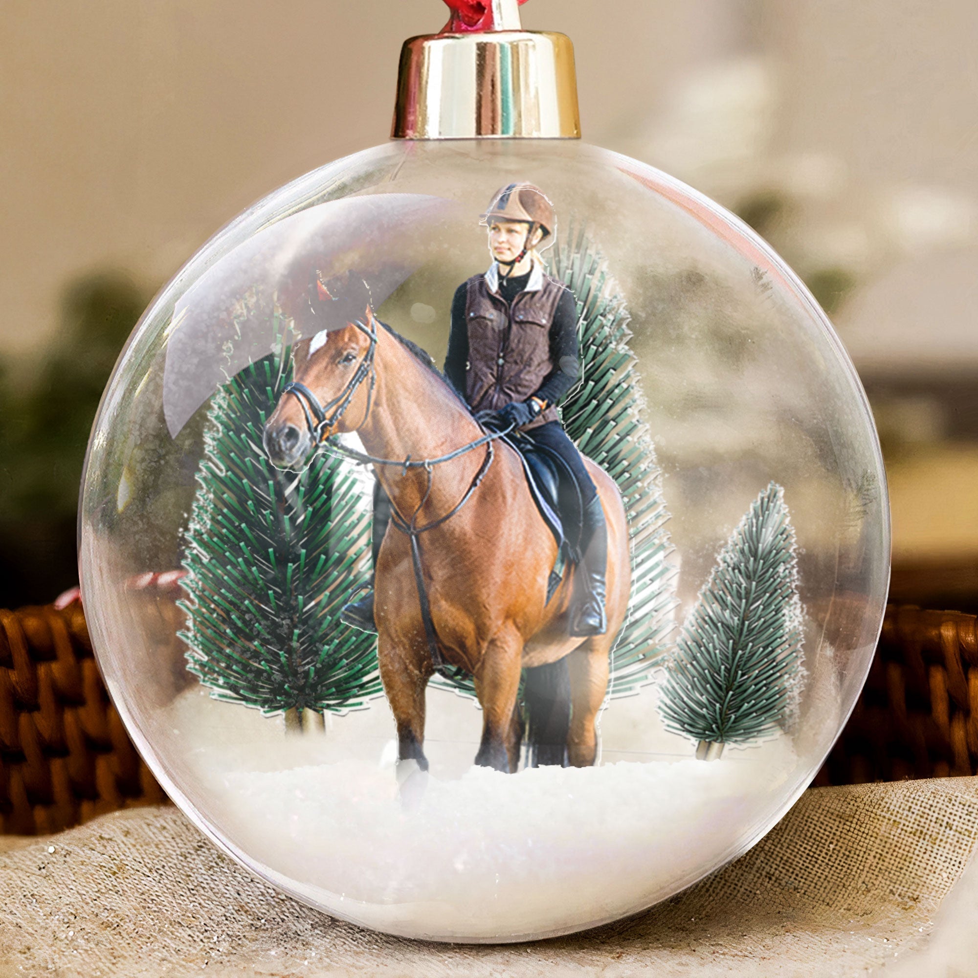 Gift For Horse Lovers - Personalized Christmas Ball Photo Ornament ORN0810