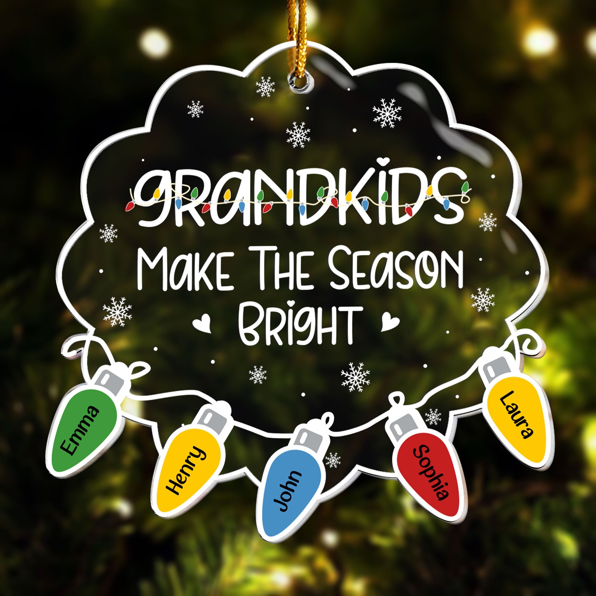 Grandkids Make The Season Bright - Personalized Acrylic Ornament ORN0810