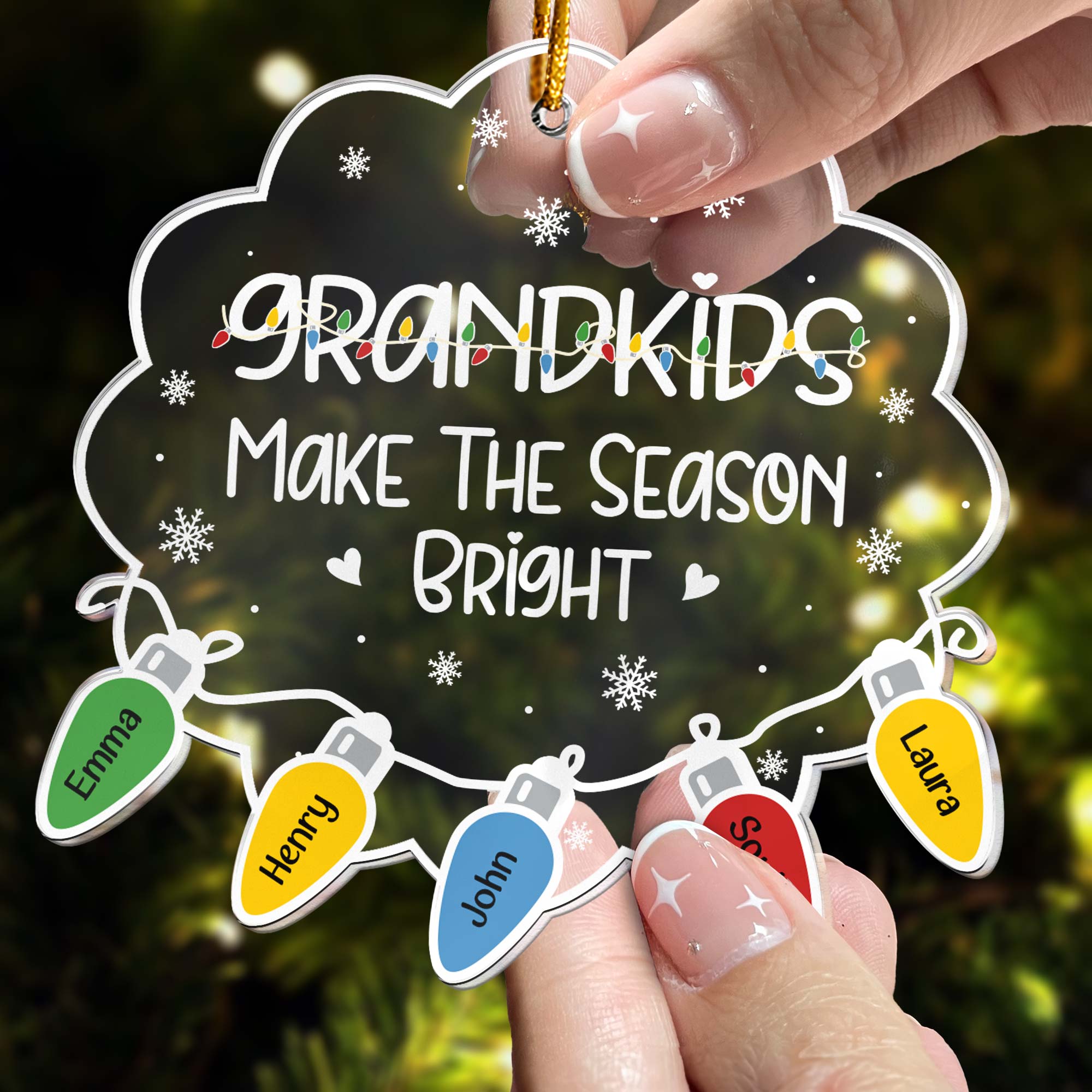 Grandkids Make The Season Bright - Personalized Acrylic Ornament ORNA1210