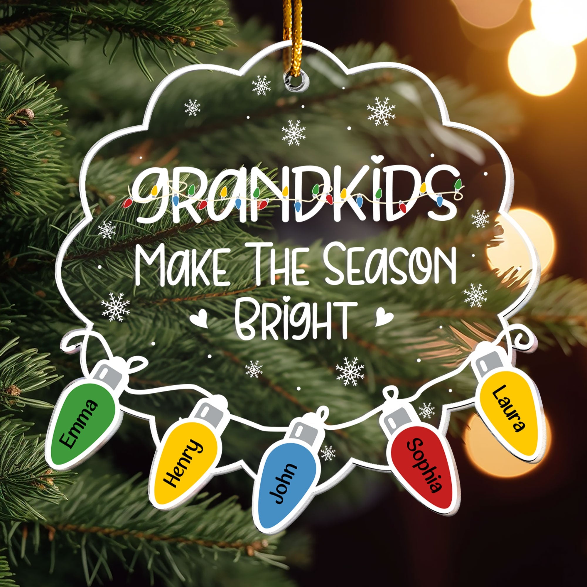 Grandkids Make The Season Bright - Personalized Acrylic Ornament ORNA1210