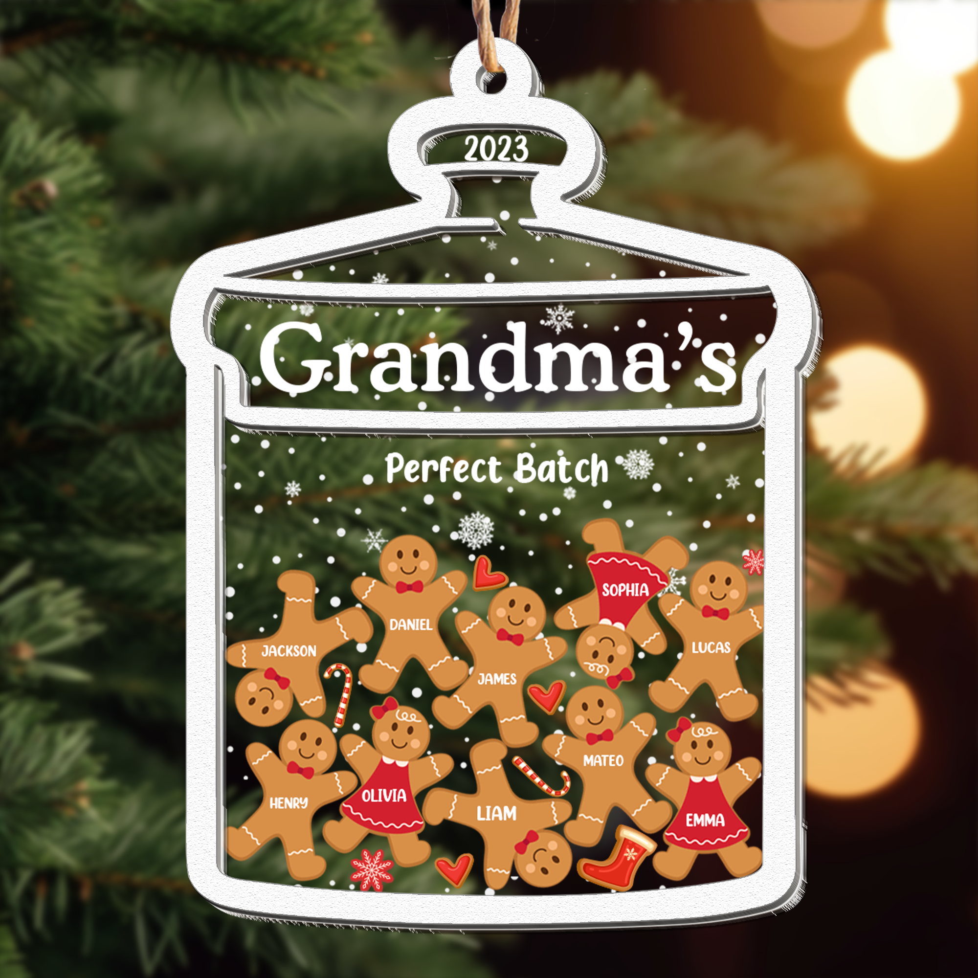 Grandma Perfect Batch Gingerbread - Personalized Wood And Acrylic Ornament ORN0810