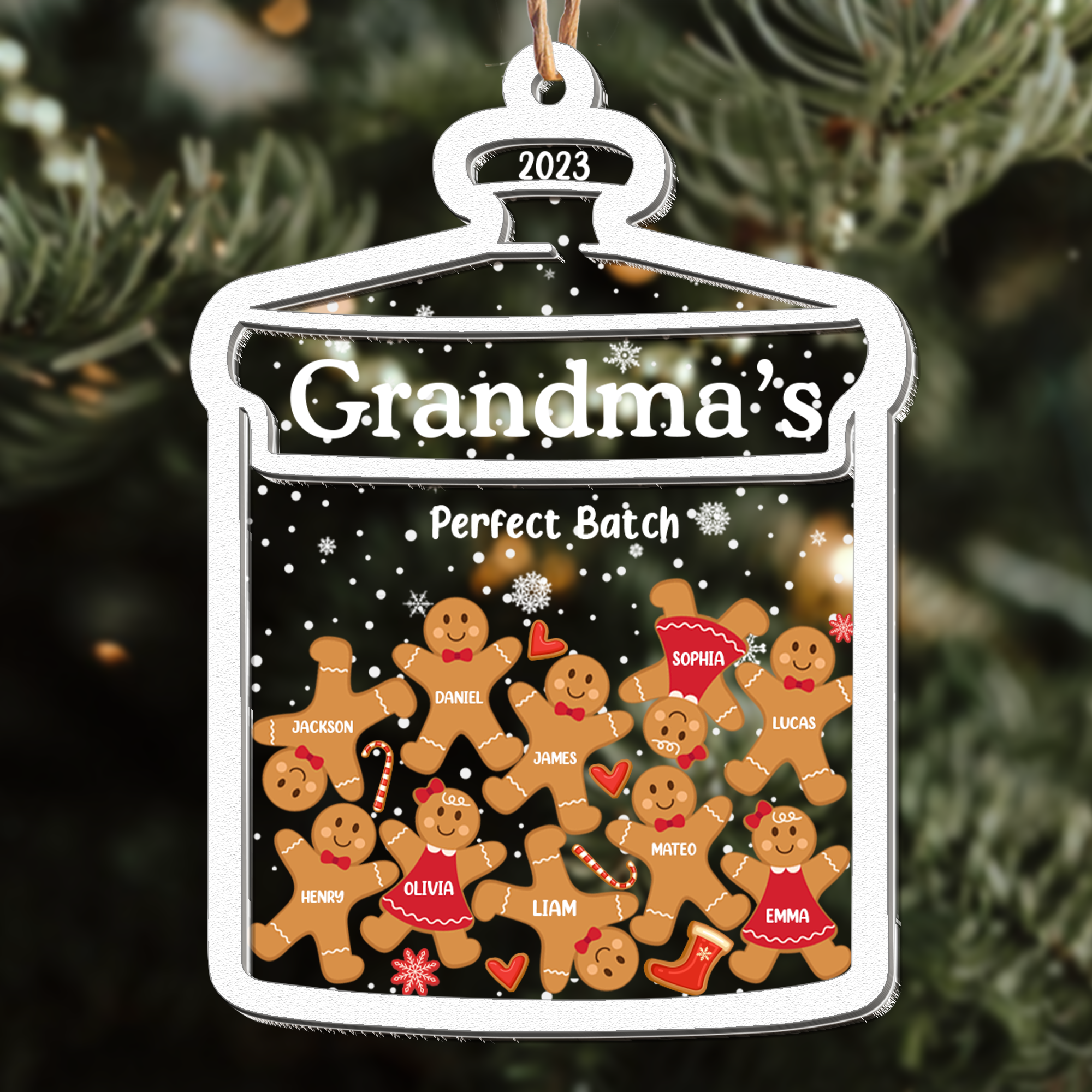 Grandma Perfect Batch Gingerbread - Personalized Wood And Acrylic Ornament ORN0810