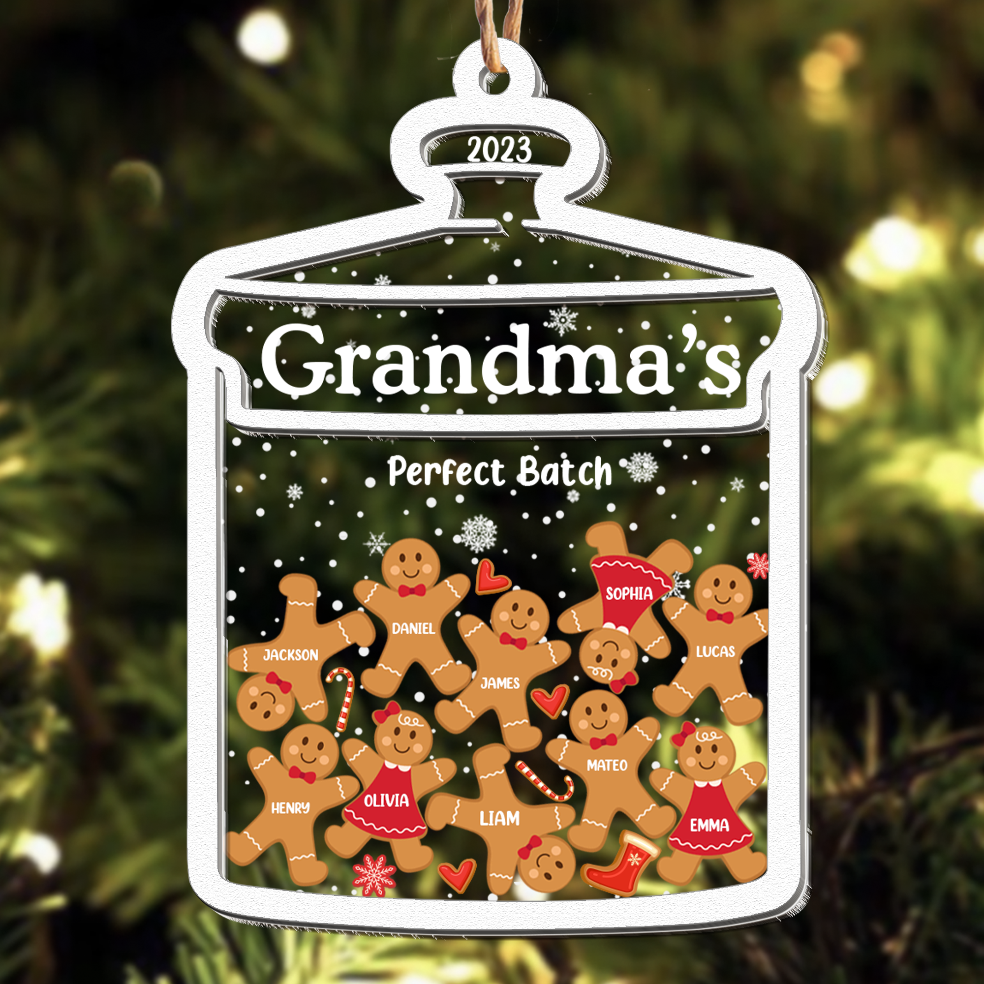 Grandma Perfect Batch Gingerbread - Personalized Wood And Acrylic Ornament ORNA1210