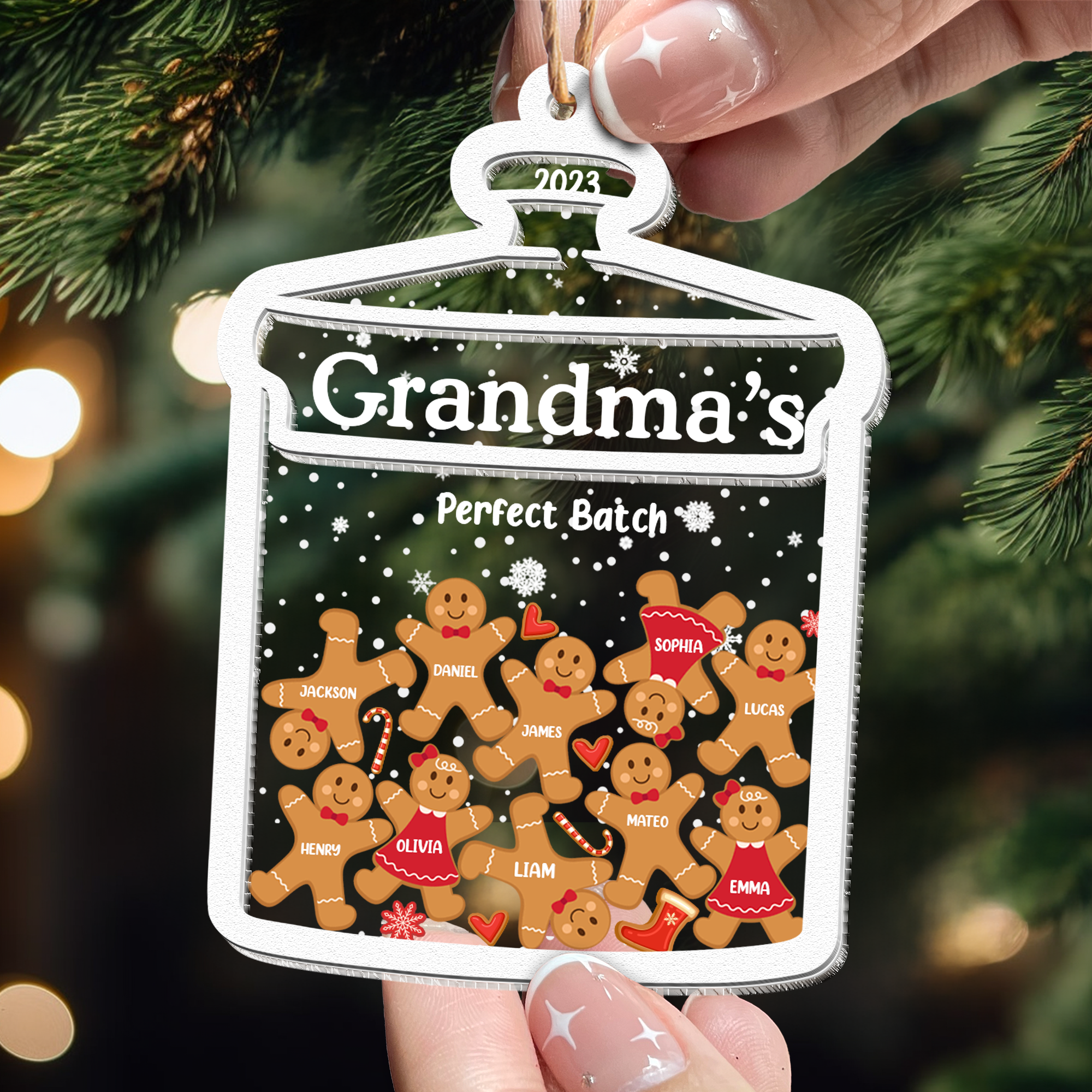 Grandma Perfect Batch Gingerbread - Personalized Wood And Acrylic Ornament ORN0810