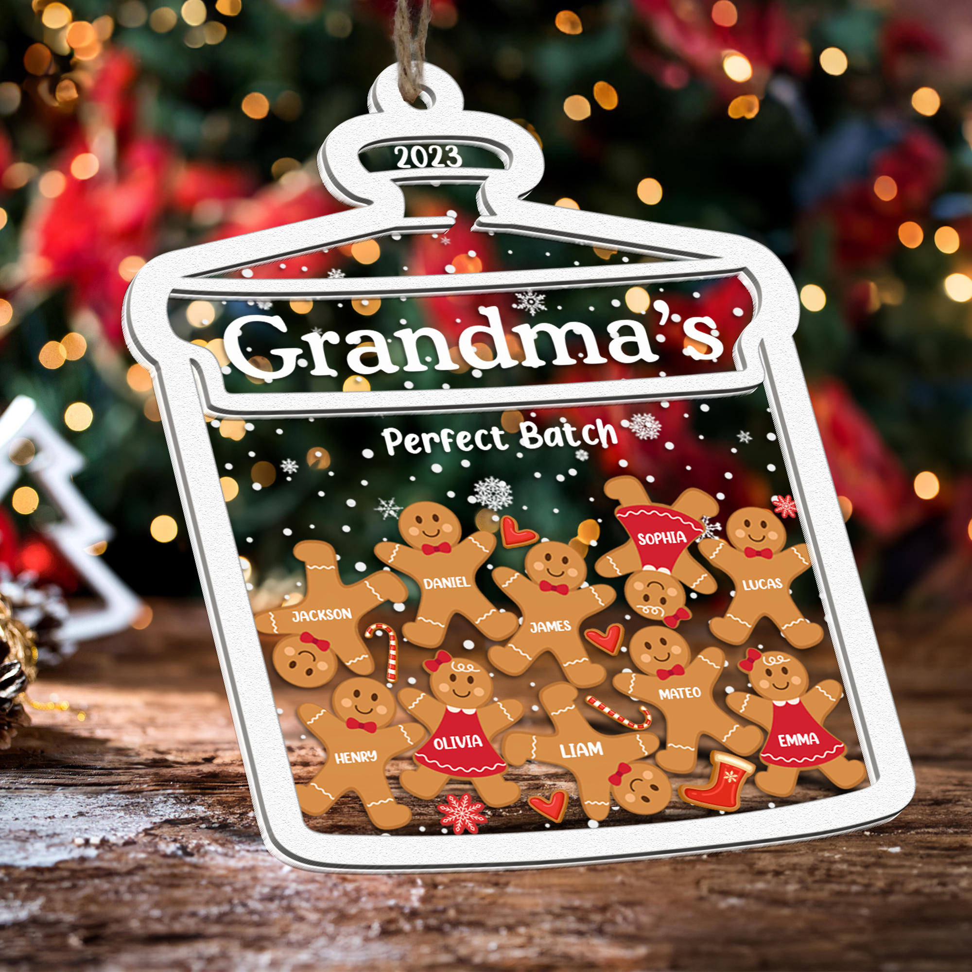 Grandma Perfect Batch Gingerbread - Personalized Wood And Acrylic Ornament ORN0810