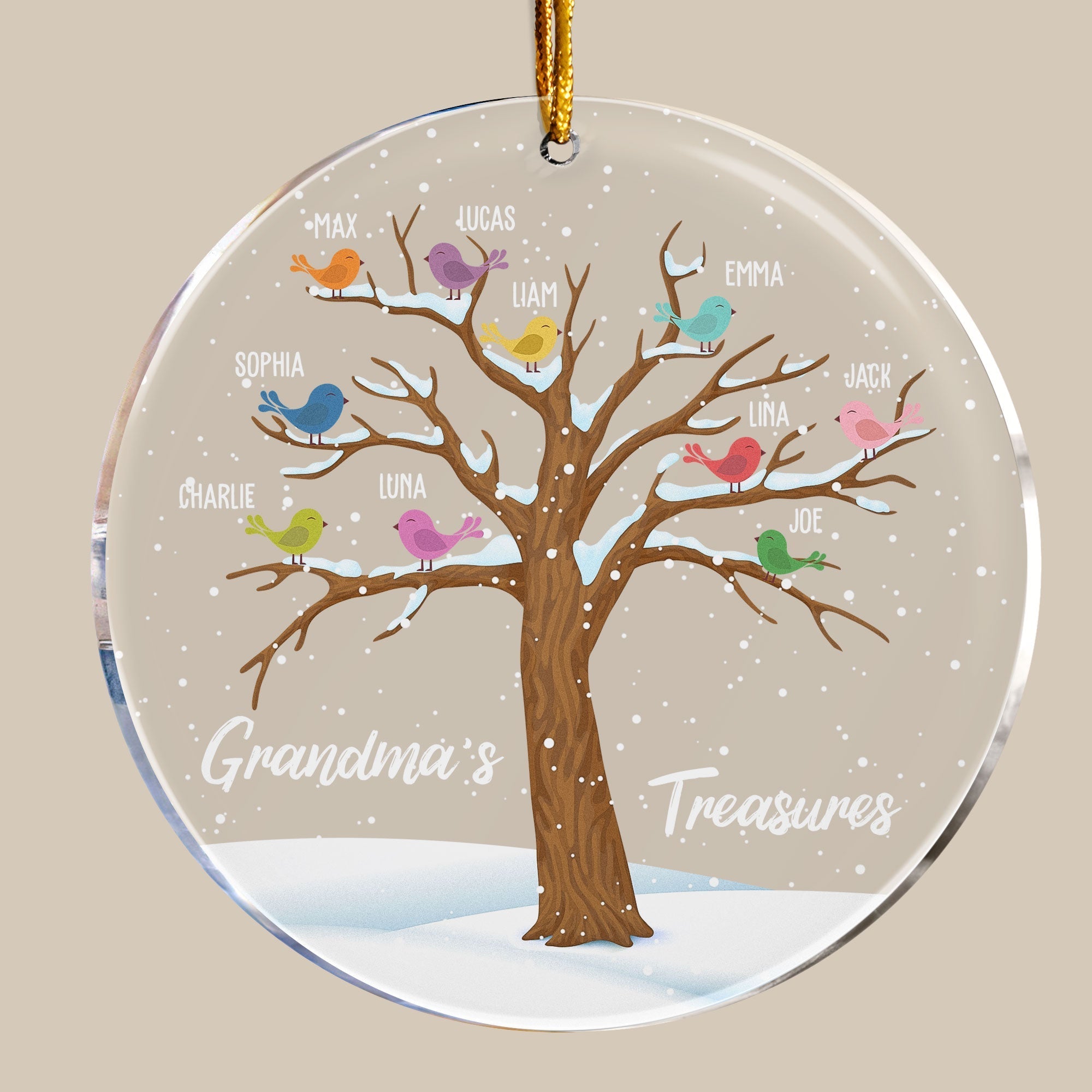 Grandma's Treasures - Personalized Circle Acrylic Ornament 1 ORN0810
