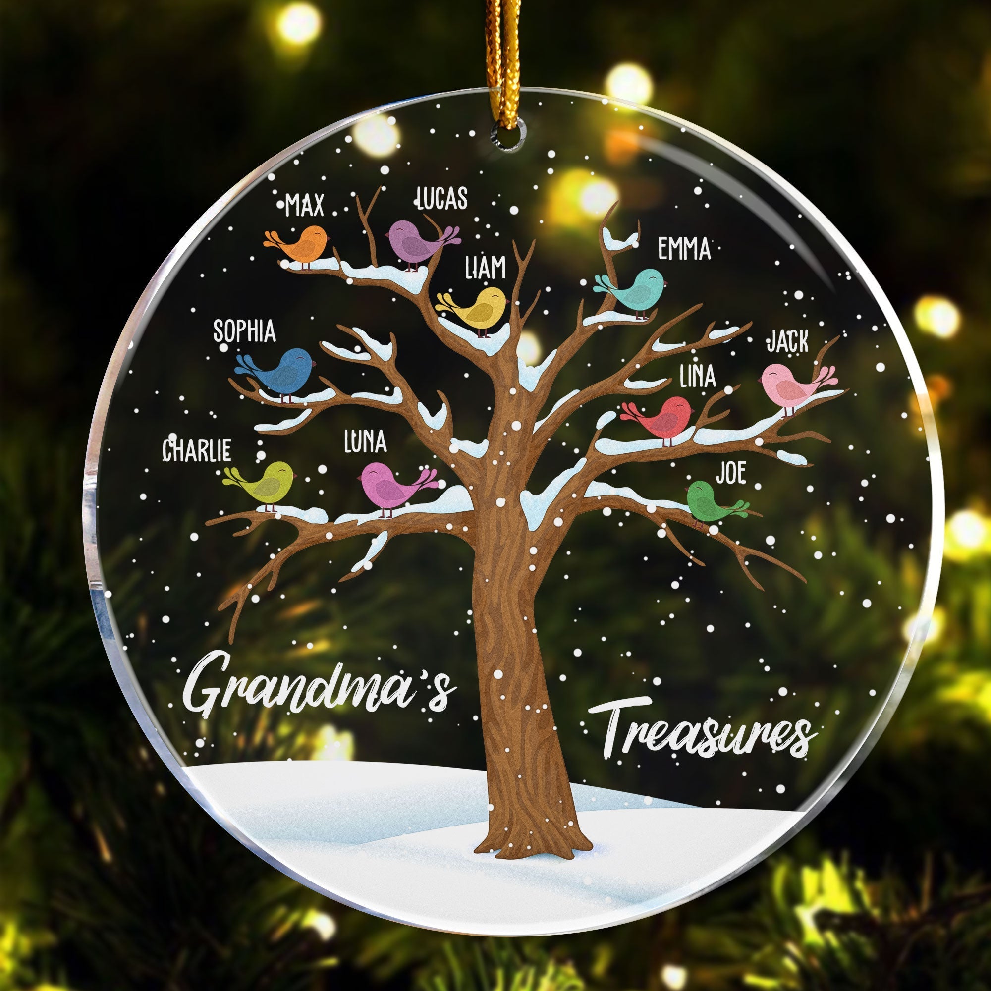 Grandma's Treasures - Personalized Circle Acrylic Ornament ORN0810