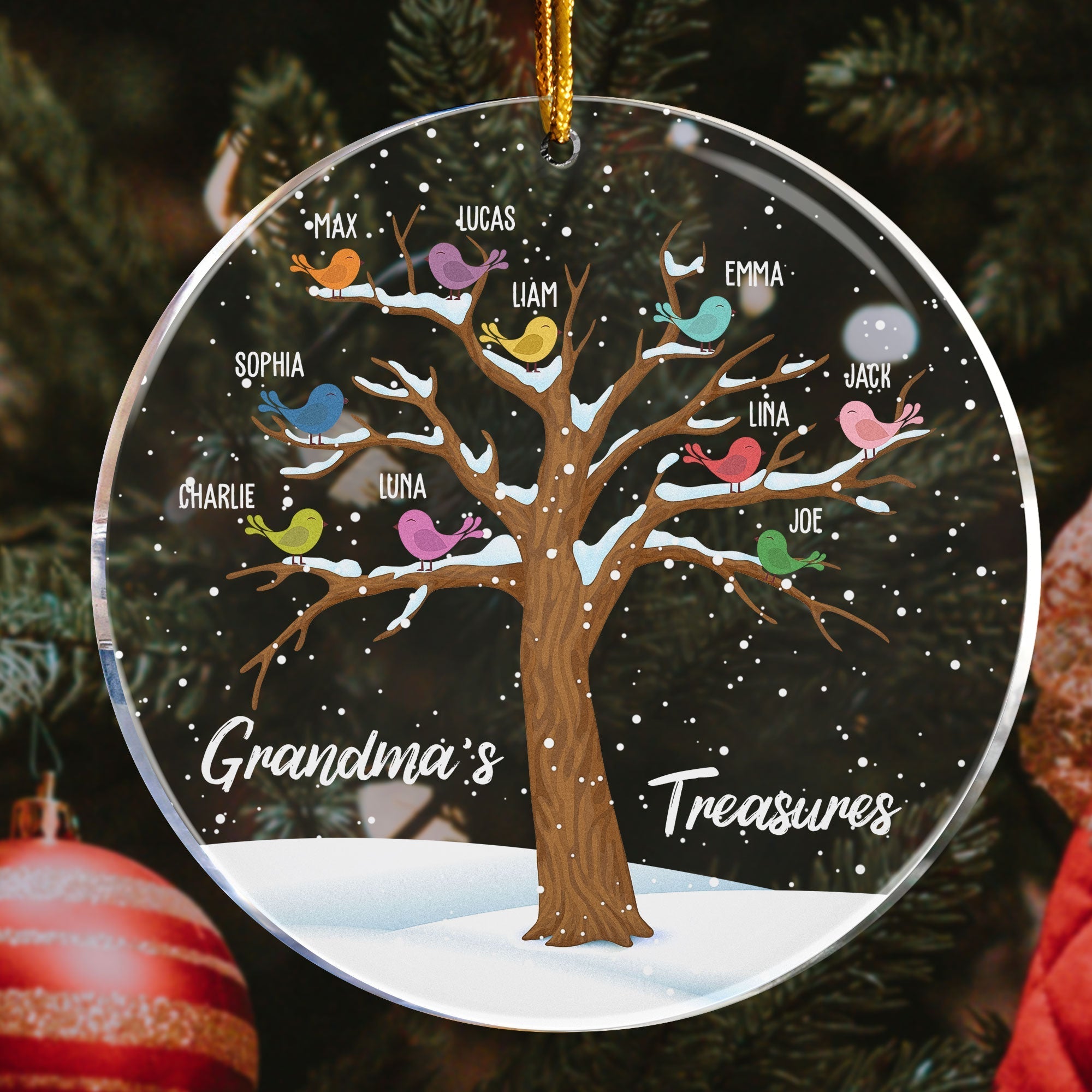 Grandma's Treasures - Personalized Circle Acrylic Ornament 1 ORN0810