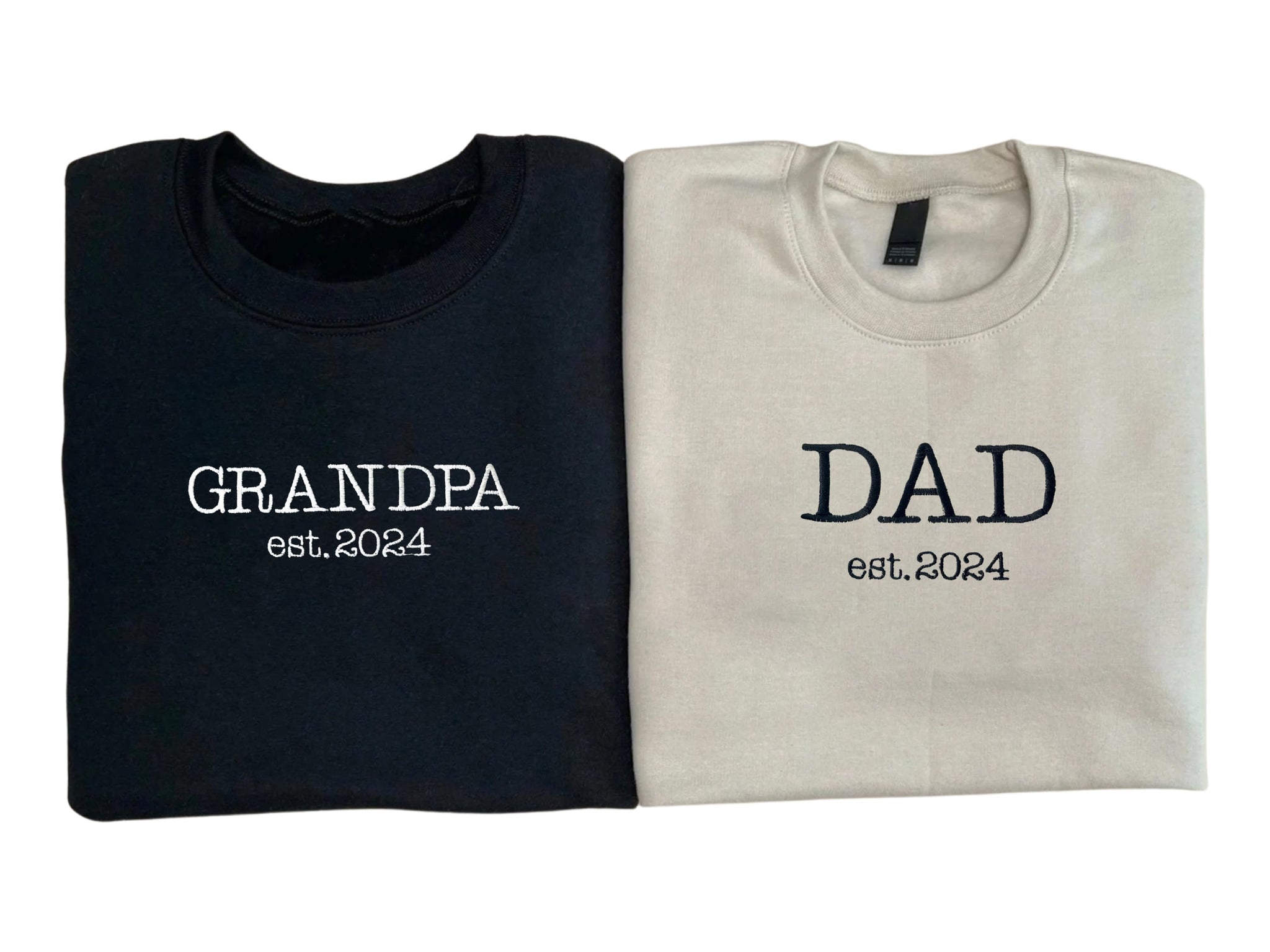 Personalized Grandpa Sweatshirt Embroidered, Grandpa EST Crewneck with Kid Name, Father's Day Gift Idea em4