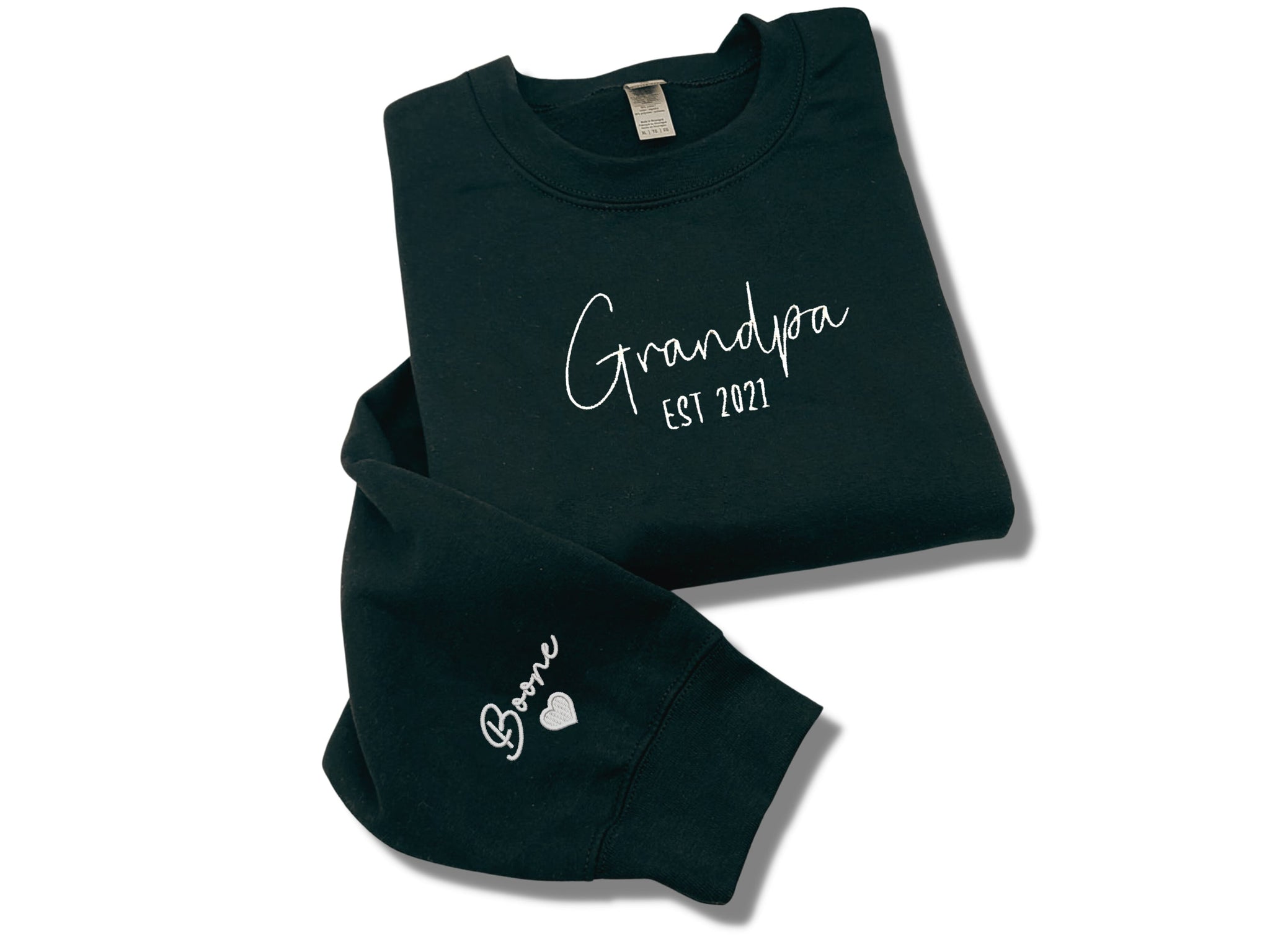 Grandpa Sweatshirt, Custom Grandpa EST Crewneck Embroidered with Kid Name, Grandpa Hoodie em4
