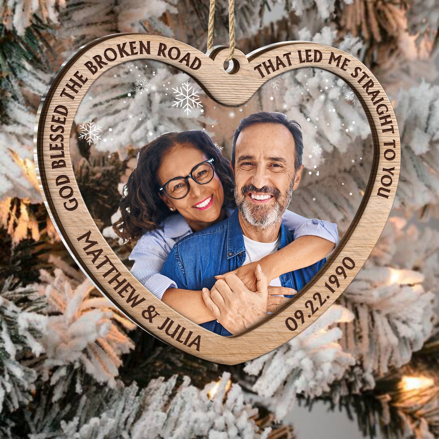 Custom Photo From Our First Kiss Till Our Last Breath - Christmas Gift For Couples - Personalized 2-Layered Mix Ornament ORNA1210