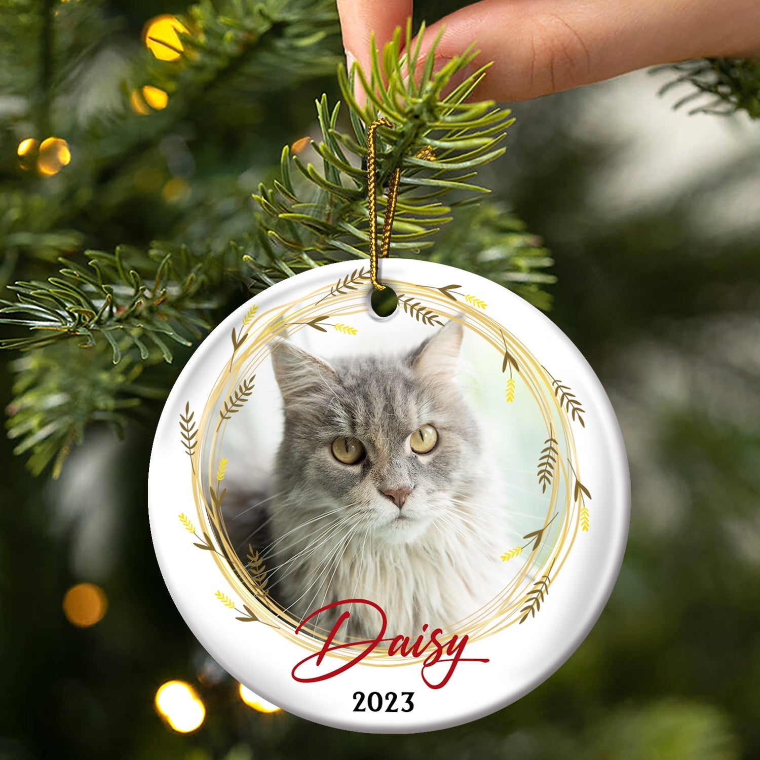 Custom Photo - Christmas Gift For Loved One - Personalized Circle Ceramic Ornament ORNA1210
