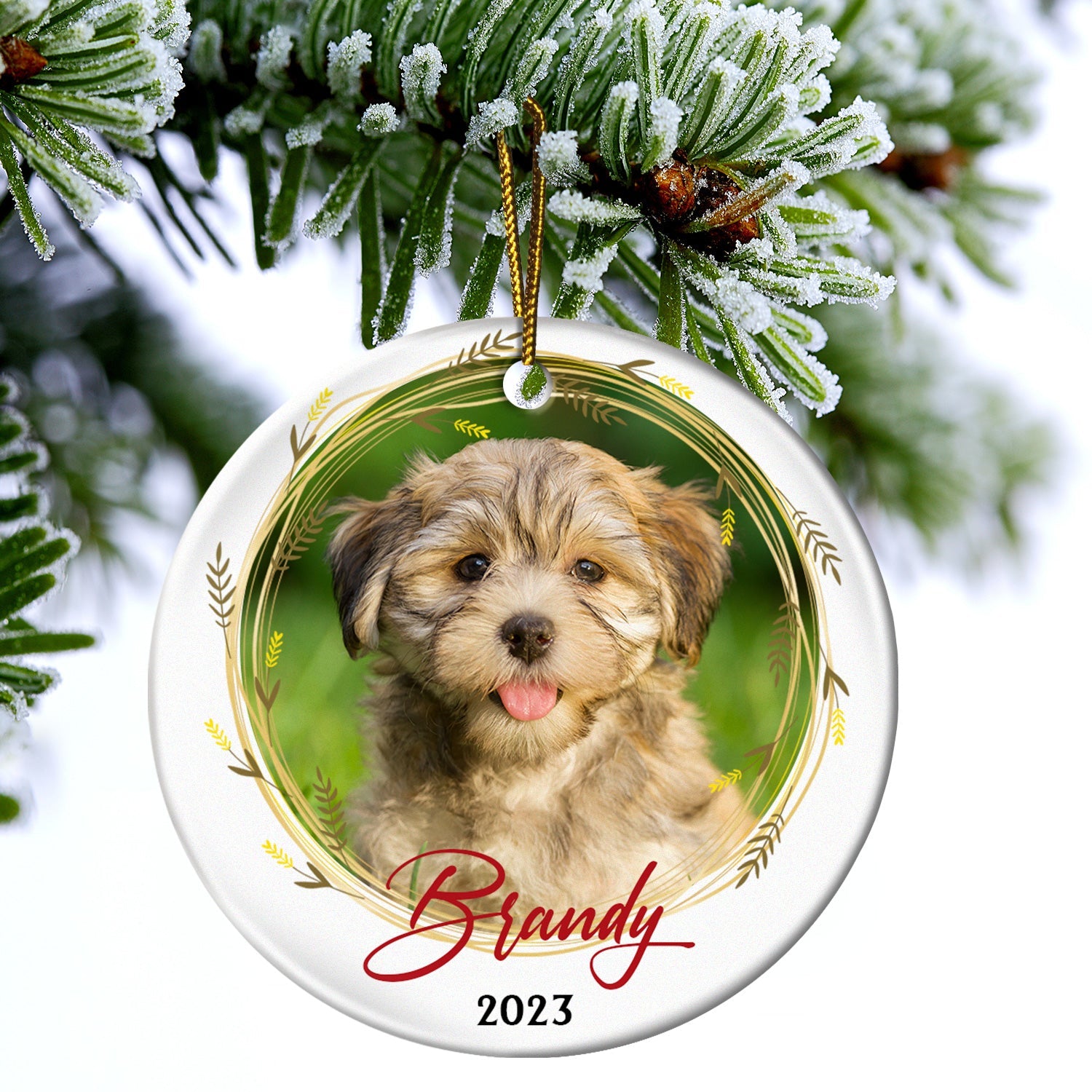 Custom Photo - Christmas Gift For Loved One - Personalized Circle Ceramic Ornament ORNA1210
