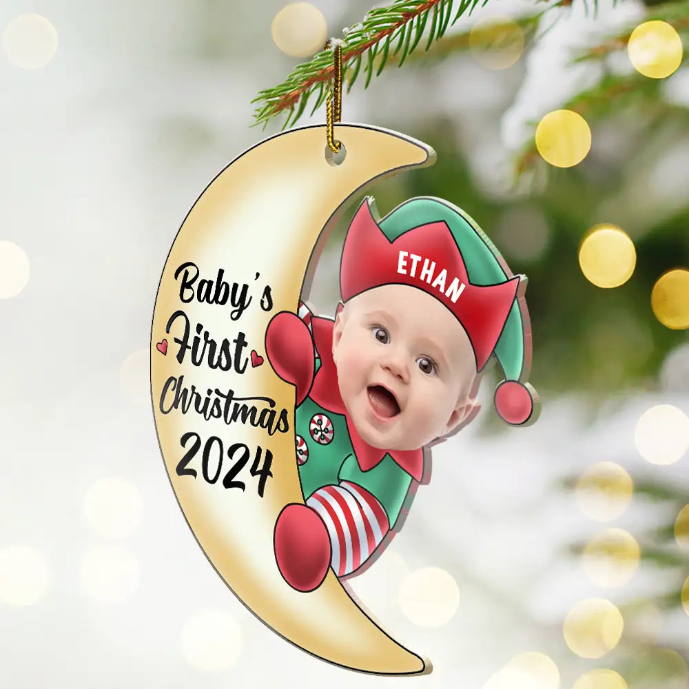 Custom Photo Christmas Santa Baby - Personalized Cutout Acrylic Ornament ORNA1210