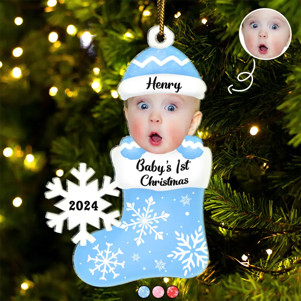 Custom Photo Baby's 1st Christmas - Personalized Cutout Acrylic Ornament ORNA1210