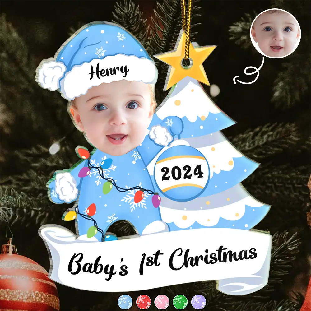 Custom Photo Baby First Christmas - Personalized Cutout Acrylic Ornament ORNA1210