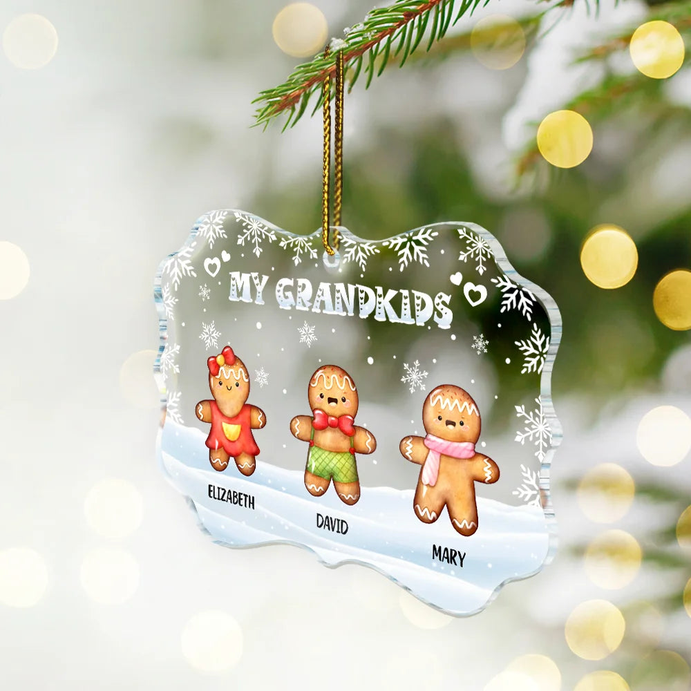 Our Grandkids Gingerbread - Personalized Custom Shaped Acrylic Ornament ORNA1210