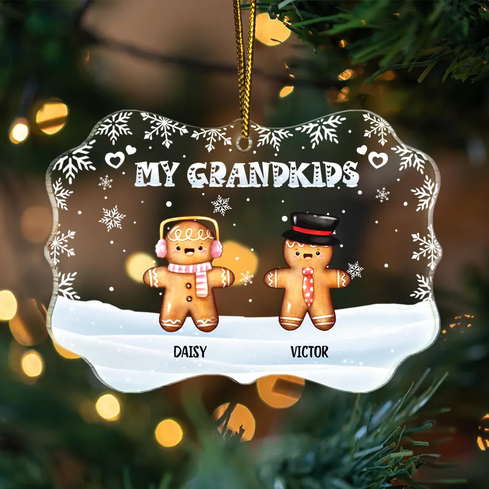 Our Grandkids Gingerbread - Personalized Custom Shaped Acrylic Ornament ORNA1210
