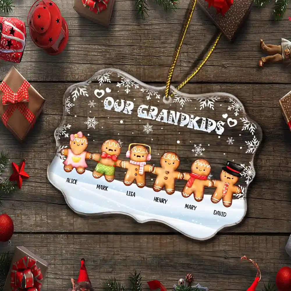 Our Grandkids Gingerbread - Personalized Custom Shaped Acrylic Ornament ORNA1210