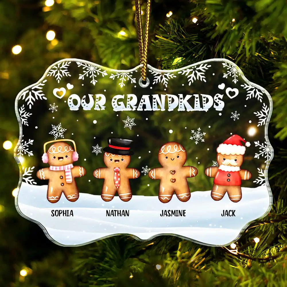 Our Grandkids Gingerbread - Personalized Custom Shaped Acrylic Ornament ORNA1210