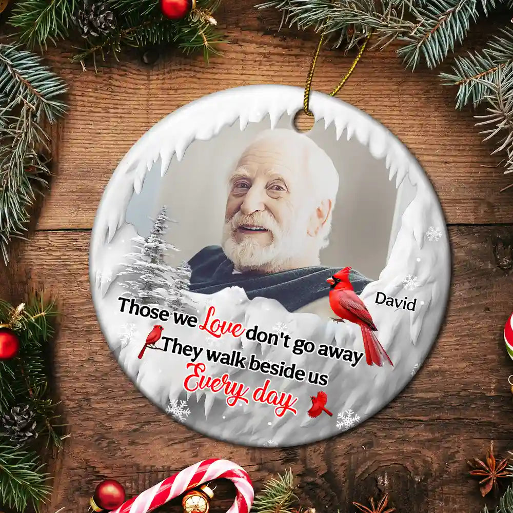 Custom Photo I'm Always With You Cardinal - Personalized Circle Ceramic Ornament ORNA1210