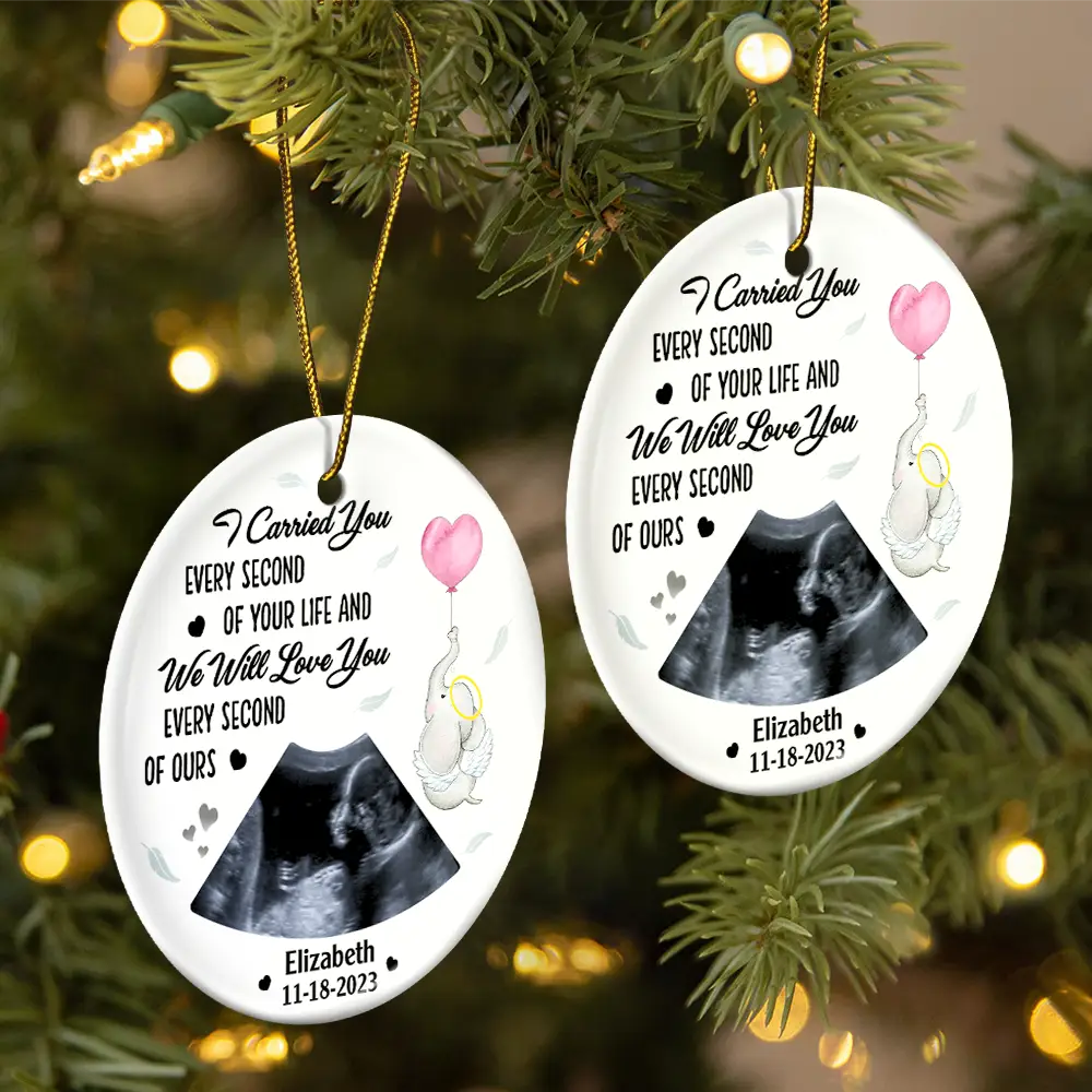 Custom Photo I Carried You Every Second Of Your Life - Personalized Circle Ceramic Ornament ORNA1210