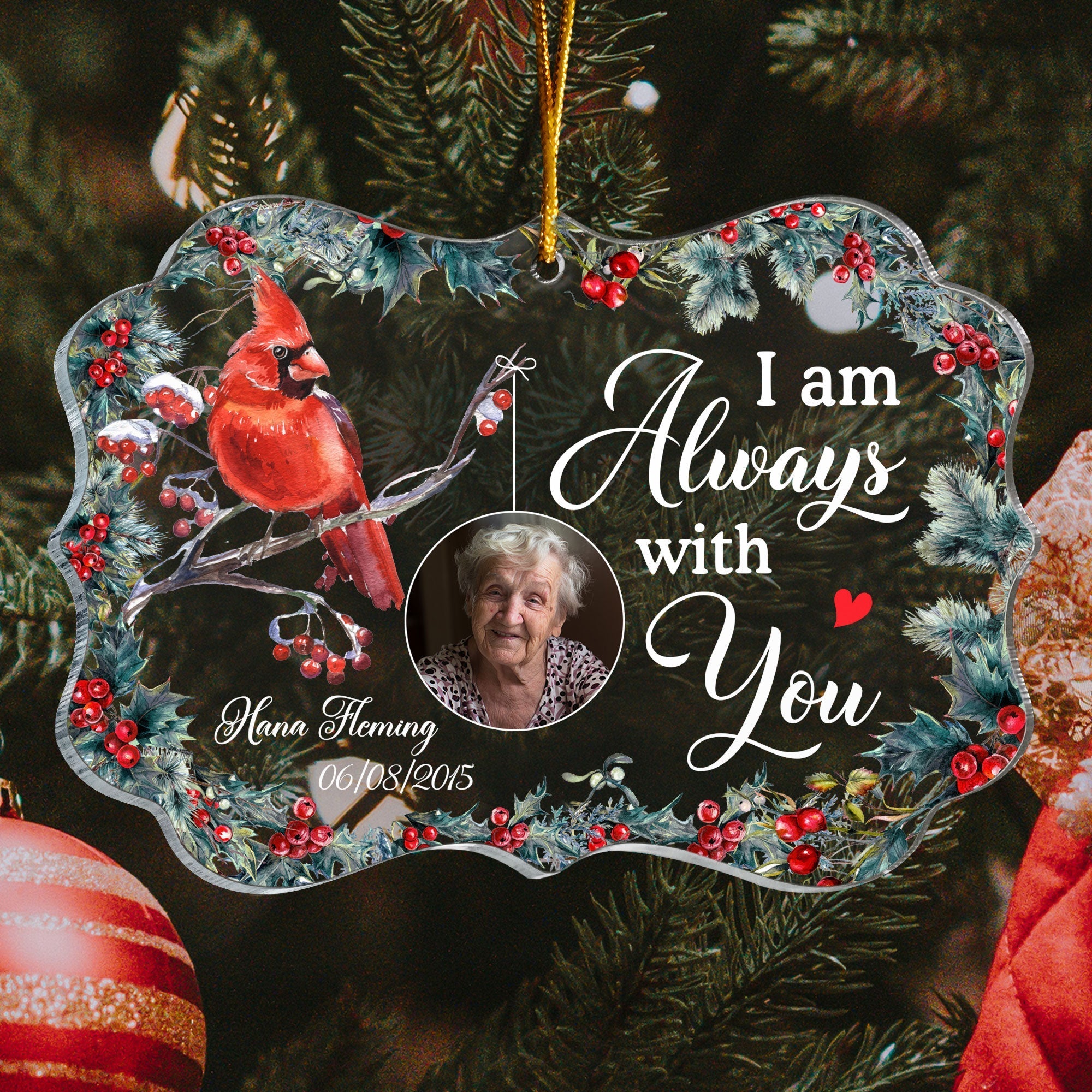 Heaven Is A Beautiful Place - Personalized Memorial Photo Ornament ORNA1210