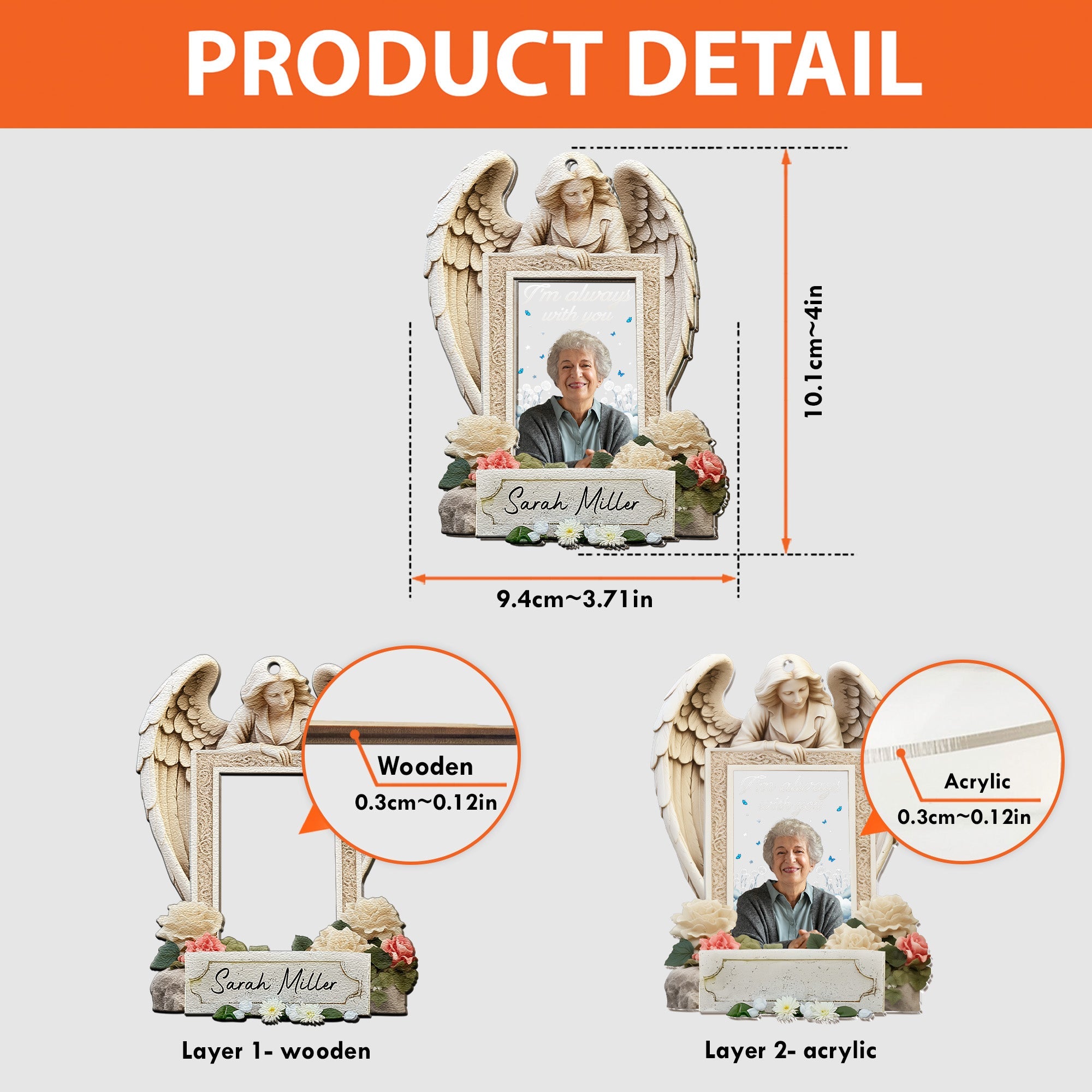 I Am Always With You - Personalized Wood And Acrylic Photo Ornament ORN0810