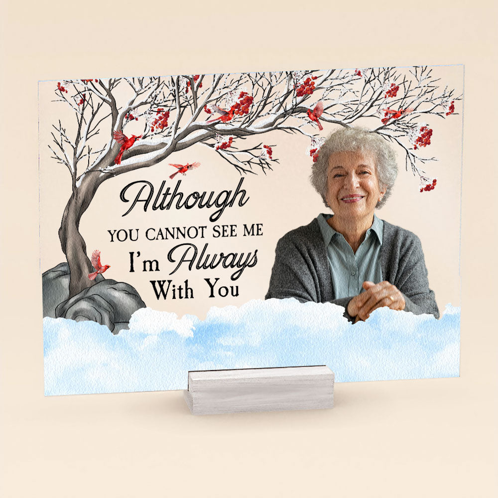 I Am Always With You - Red Berries Tree - Personalized Acrylic Photo Plaque ORNA1210