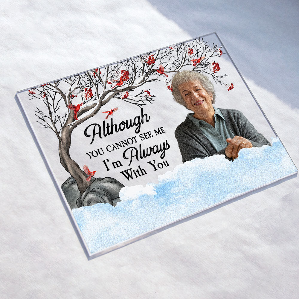 I Am Always With You - Red Berries Tree - Personalized Acrylic Photo Plaque ORN0810