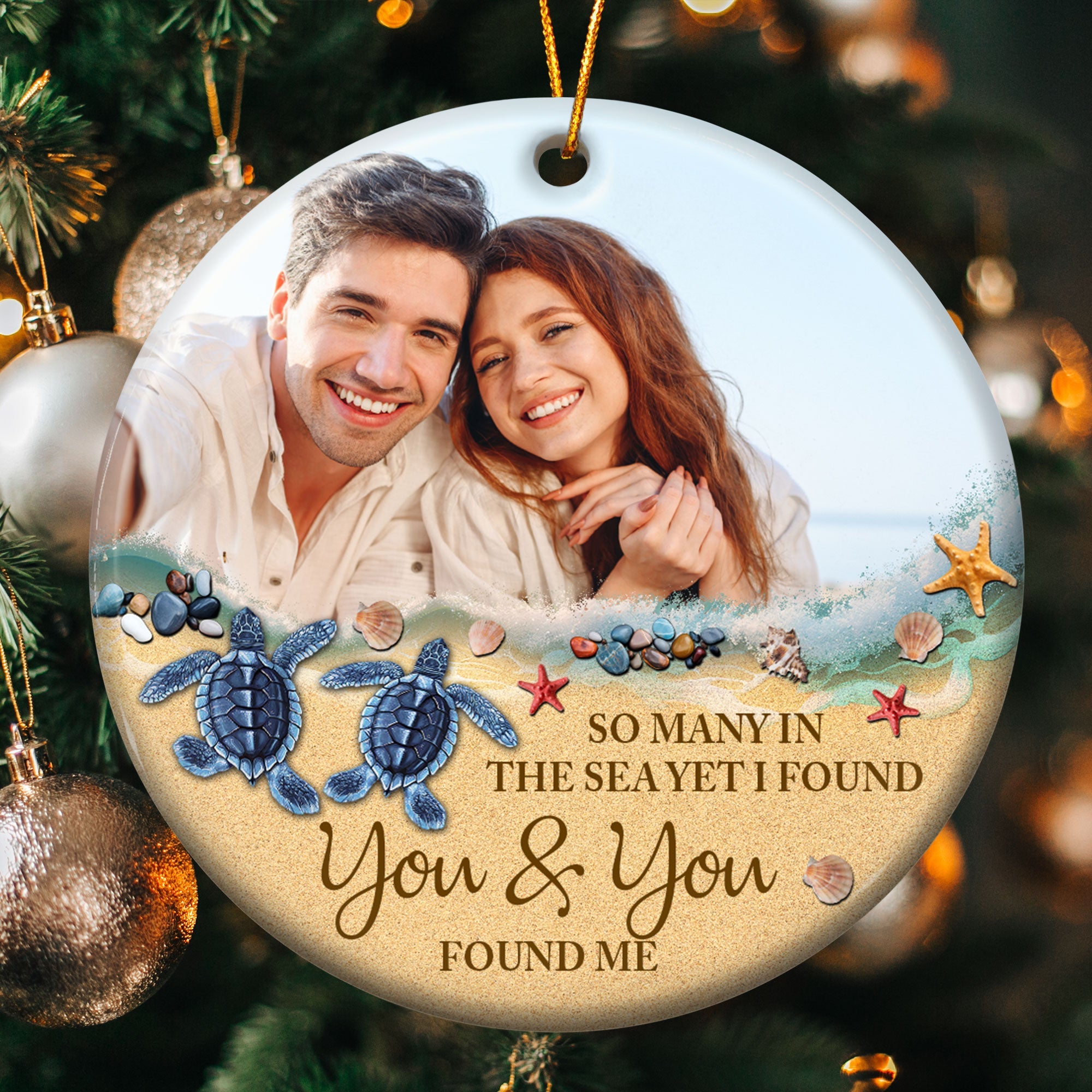 I Found You & You Found Me - Personalized Ceramic Photo Ornament ORN0810