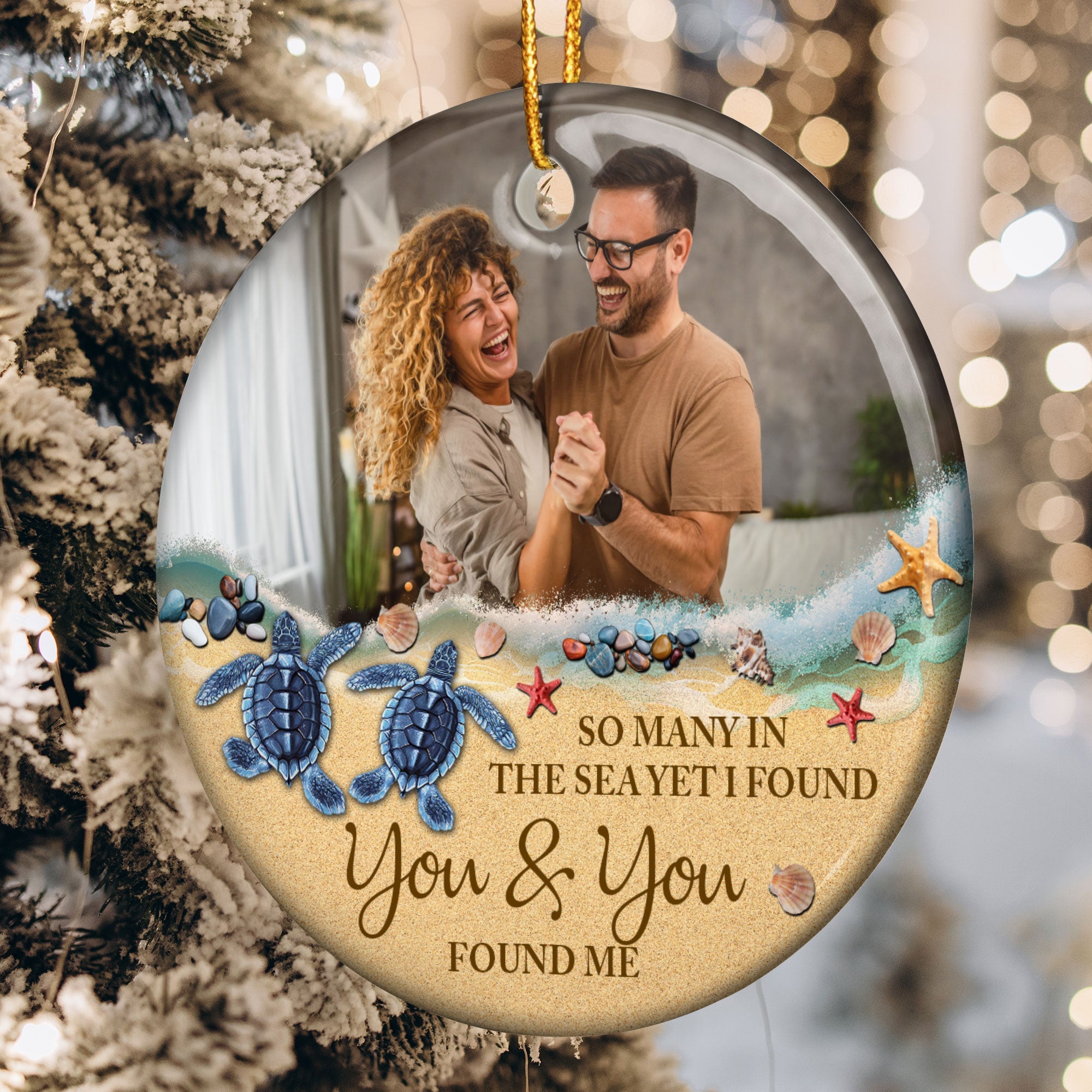 I Found You & You Found Me - Personalized Ceramic Photo Ornament ORN0810