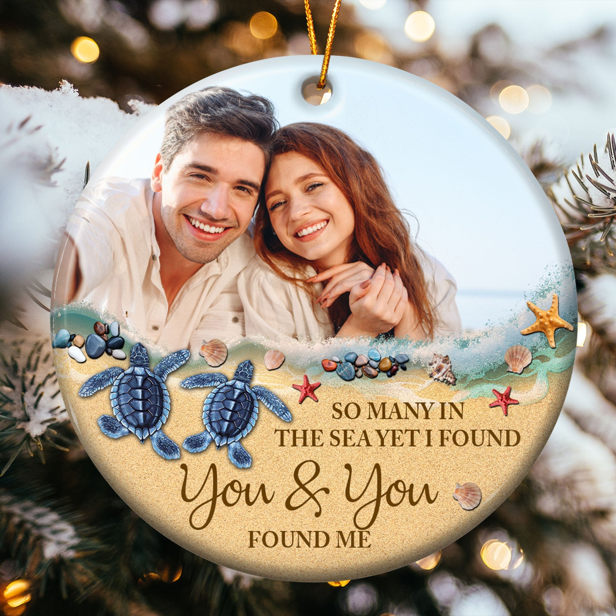 I Found You & You Found Me - Personalized Ceramic Photo Ornament ORNA1210