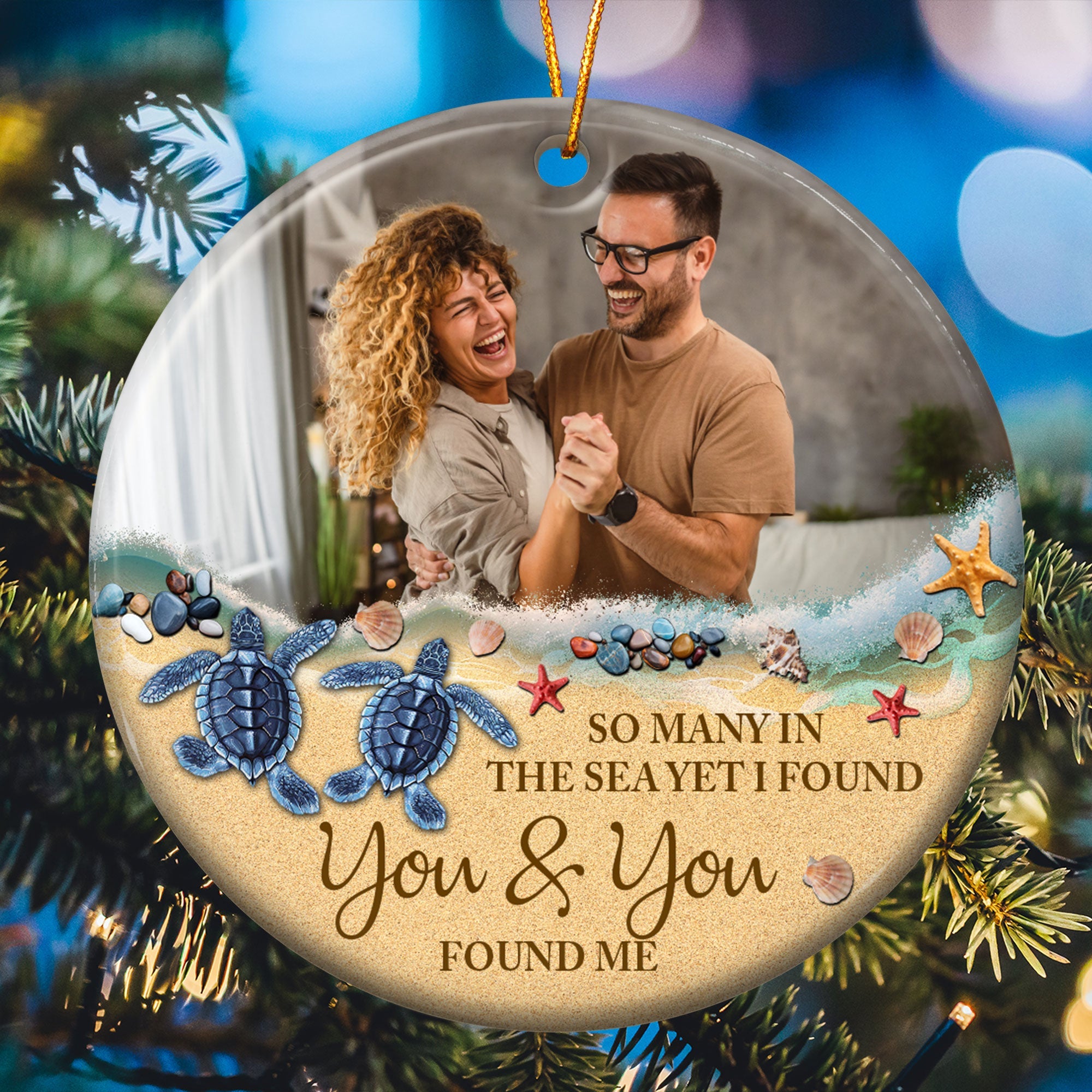 I Found You & You Found Me - Personalized Ceramic Photo Ornament ORNA1210