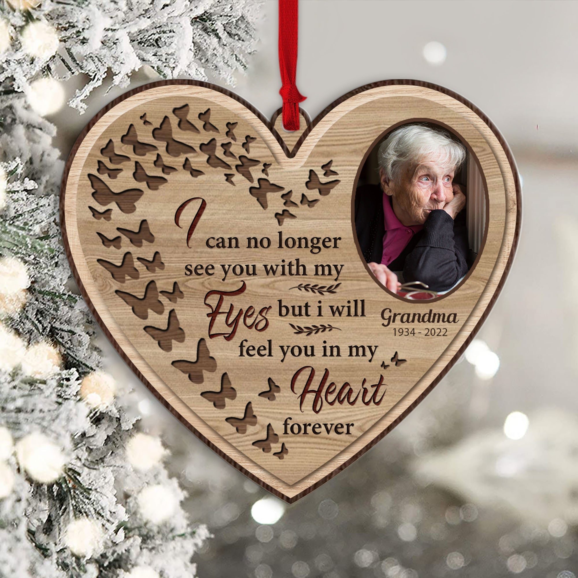 I Will Hold You In My Heart - Personalized Custom Shaped Wooden Photo Ornament ORNA1210