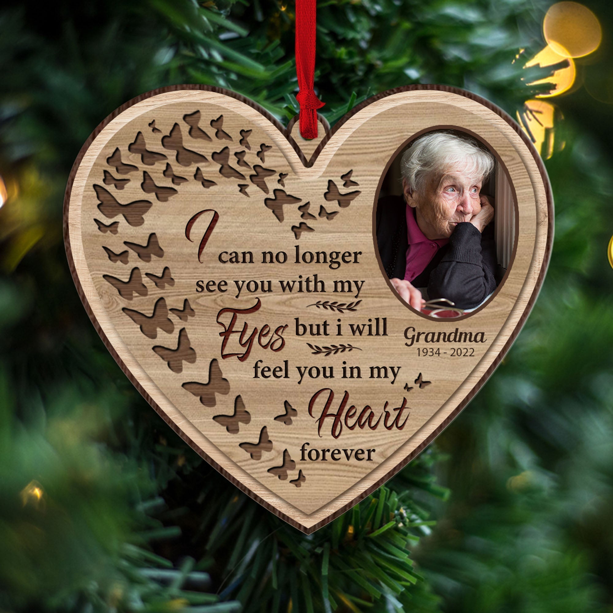 I Will Hold You In My Heart - Personalized Custom Shaped Wooden Photo Ornament ORNA1210