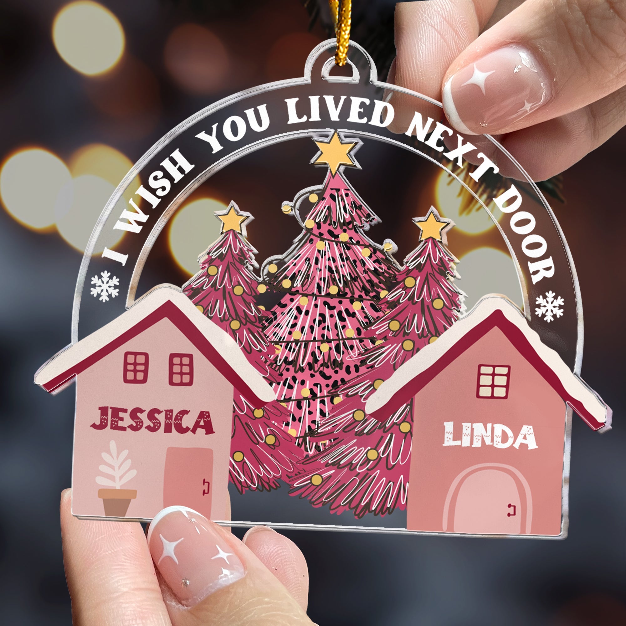 I Wish You Lived Next Door - Personalized Acrylic Ornament ORN0810