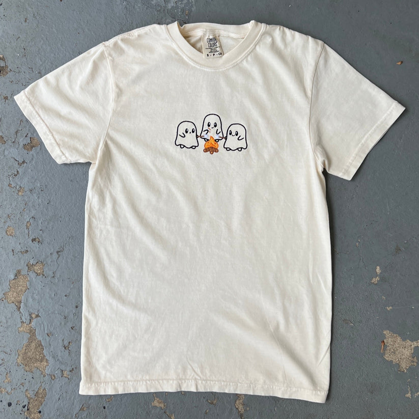 Spooky Ghosts Marshmallow Bonfire T-shirt EM1809S
