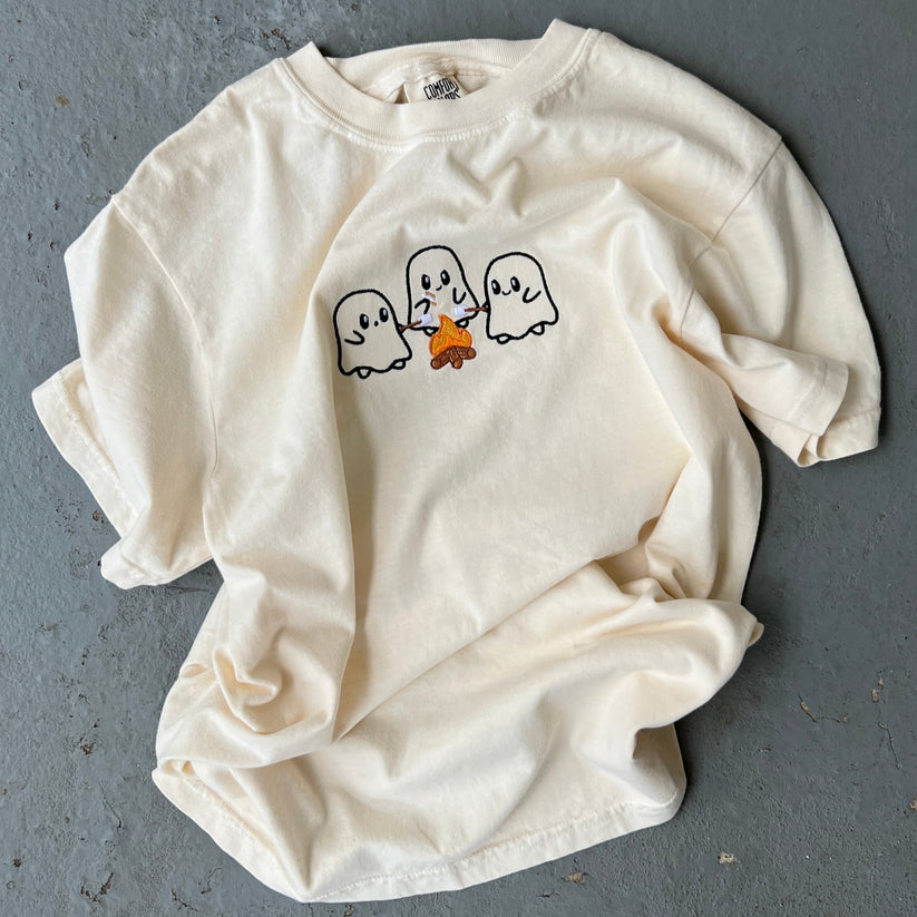 Spooky Ghosts Marshmallow Bonfire T-shirt EM1809S