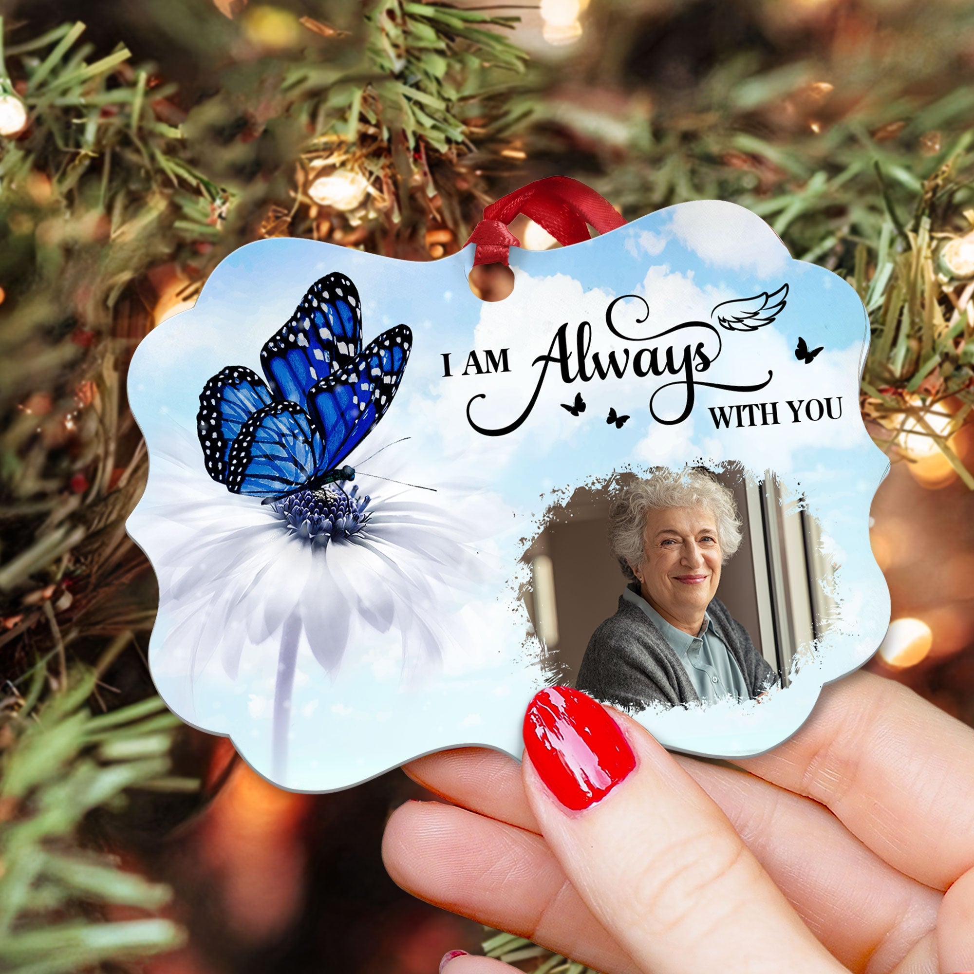 I'm Always With You - Butterfly Version - Personalized Aluminum Photo Ornament ORN0810