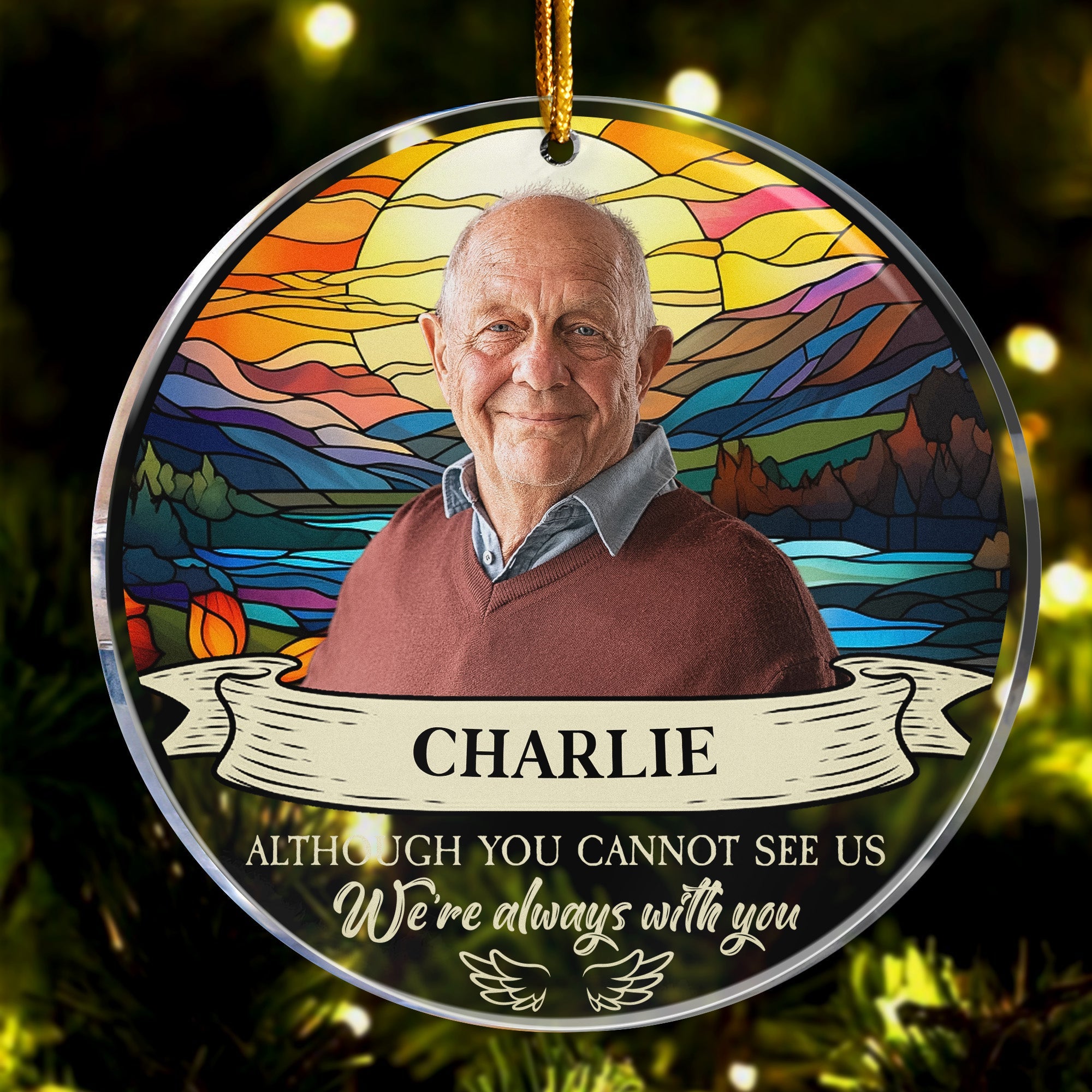 I'm Always With You Custom Portrait Memorial - Personalized Acrylic Photo Ornament ORN0810
