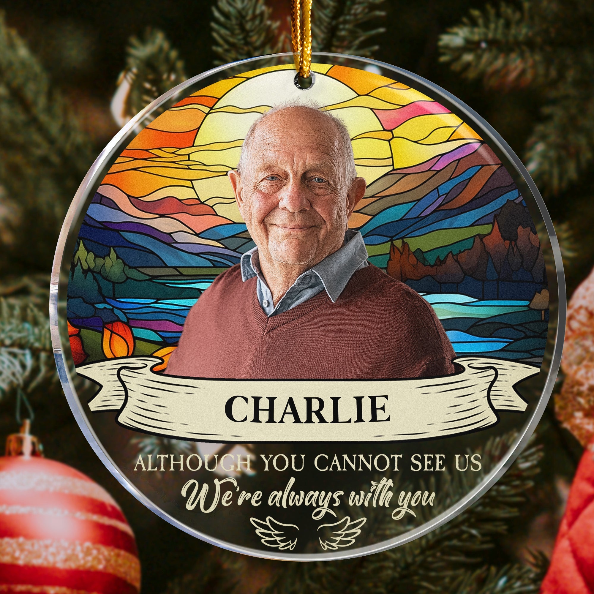 I'm Always With You Custom Portrait Memorial - Personalized Acrylic Photo Ornament ORNA1210