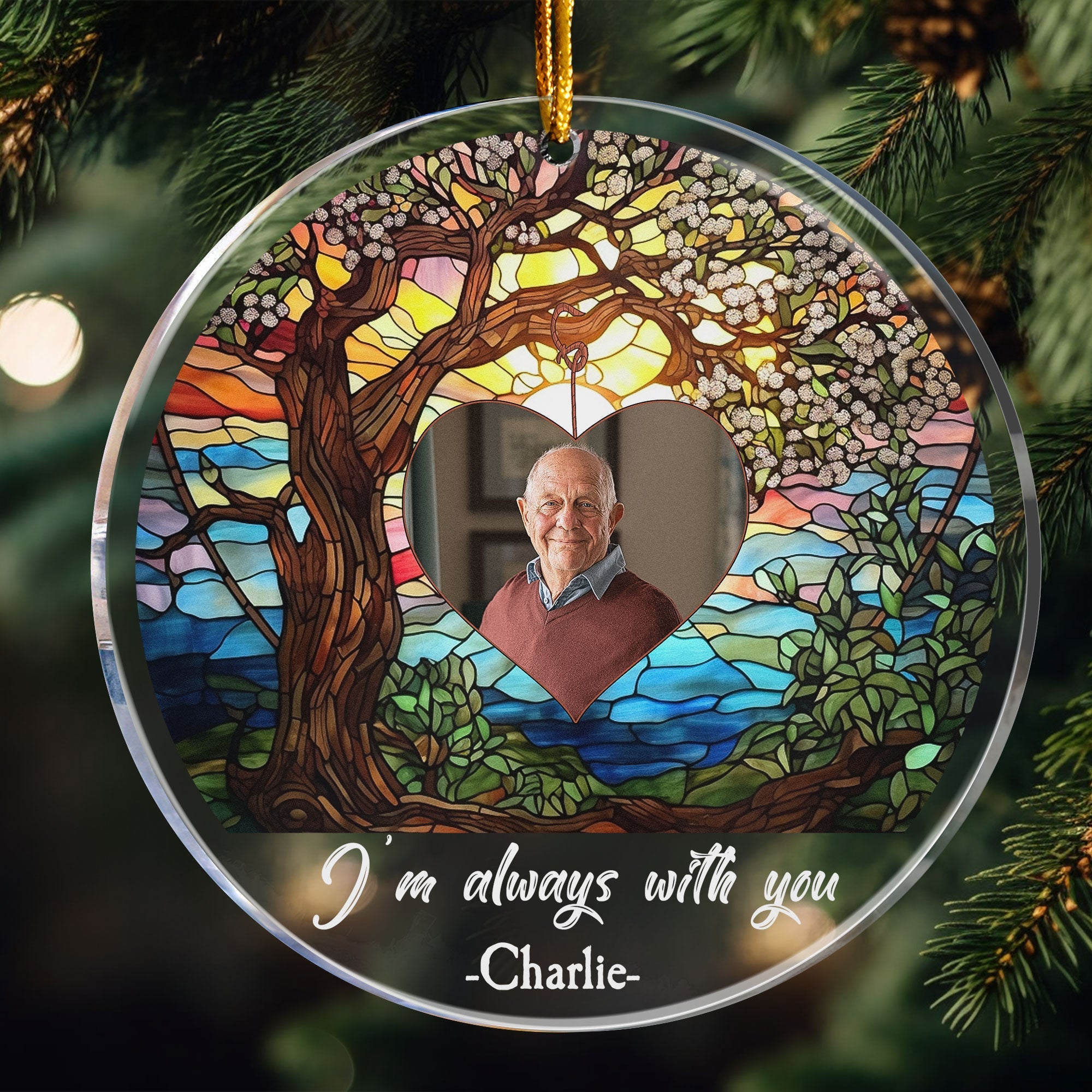 I'm Always With You - Family Tree - Memorial Gifts - Personalized Acrylic Photo Ornament ORN0810