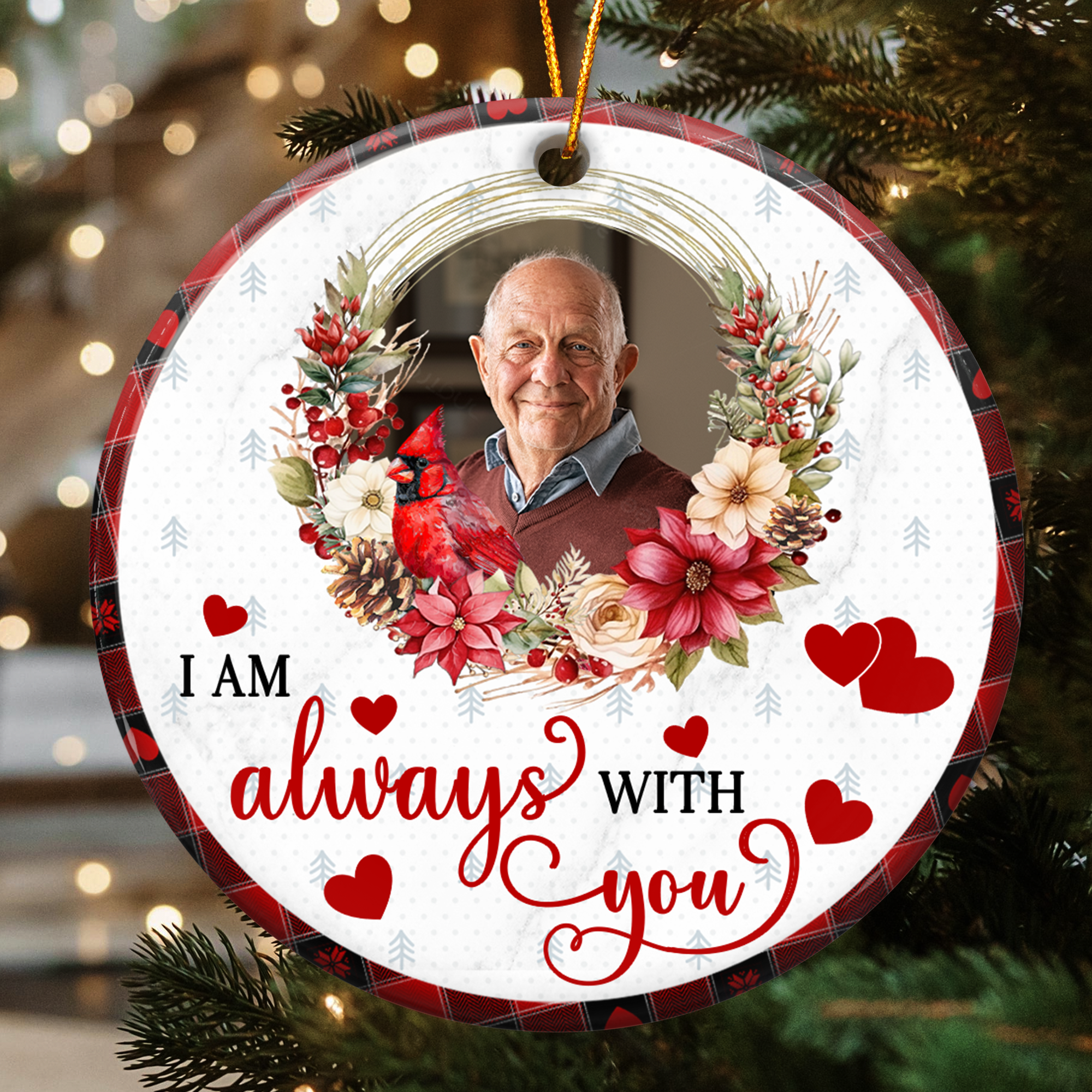 I'm Always With You Memorial Custom Photo - Personalized Ceramic Photo Ornament ORN0810