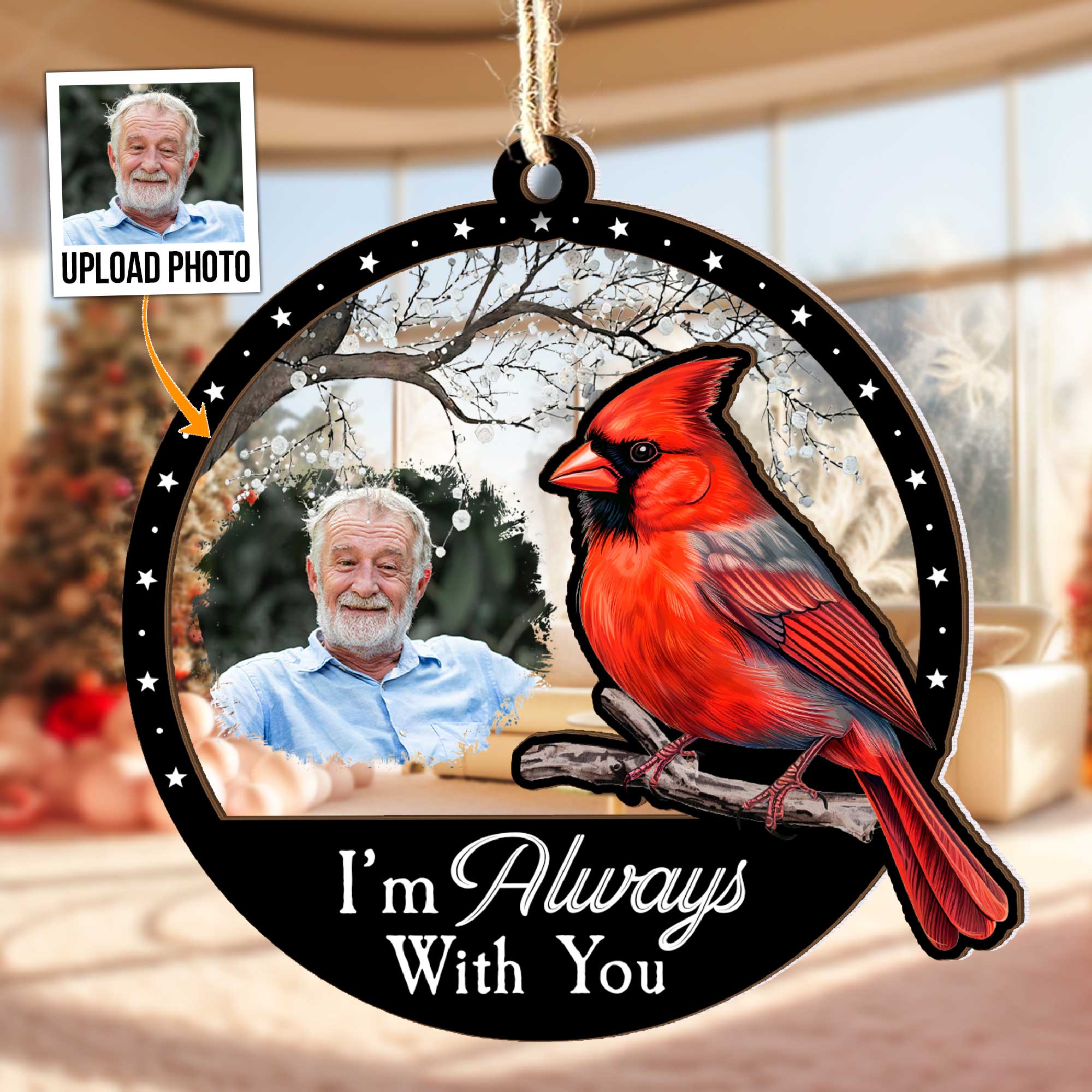 I'm Always With You - Personalized Wood And Acrylic Photo Ornament ORNA1210